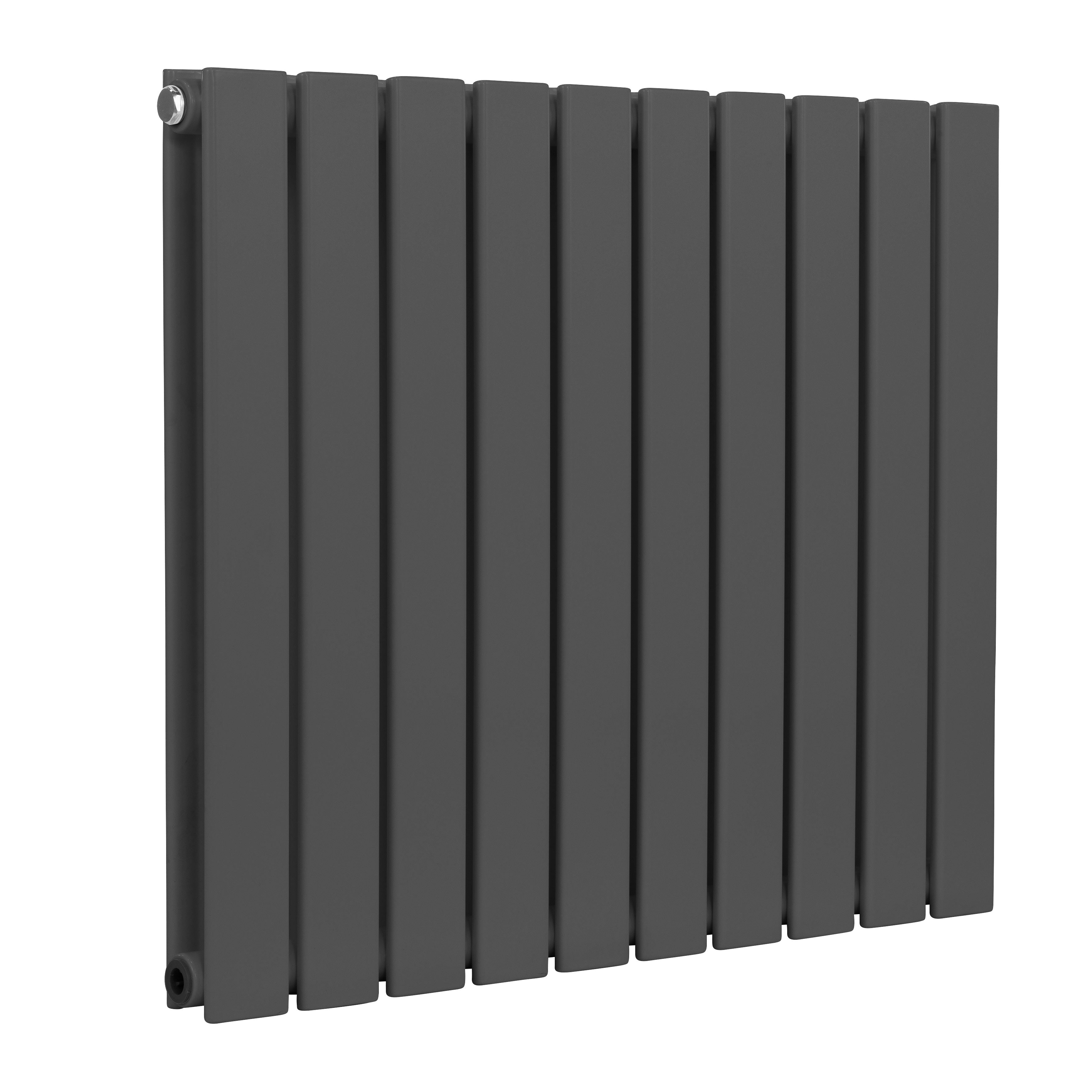 Baridi Horizontal Radiator Contemporary Double Flat Panel Design 600 x 700mm, Anthracite - DH340