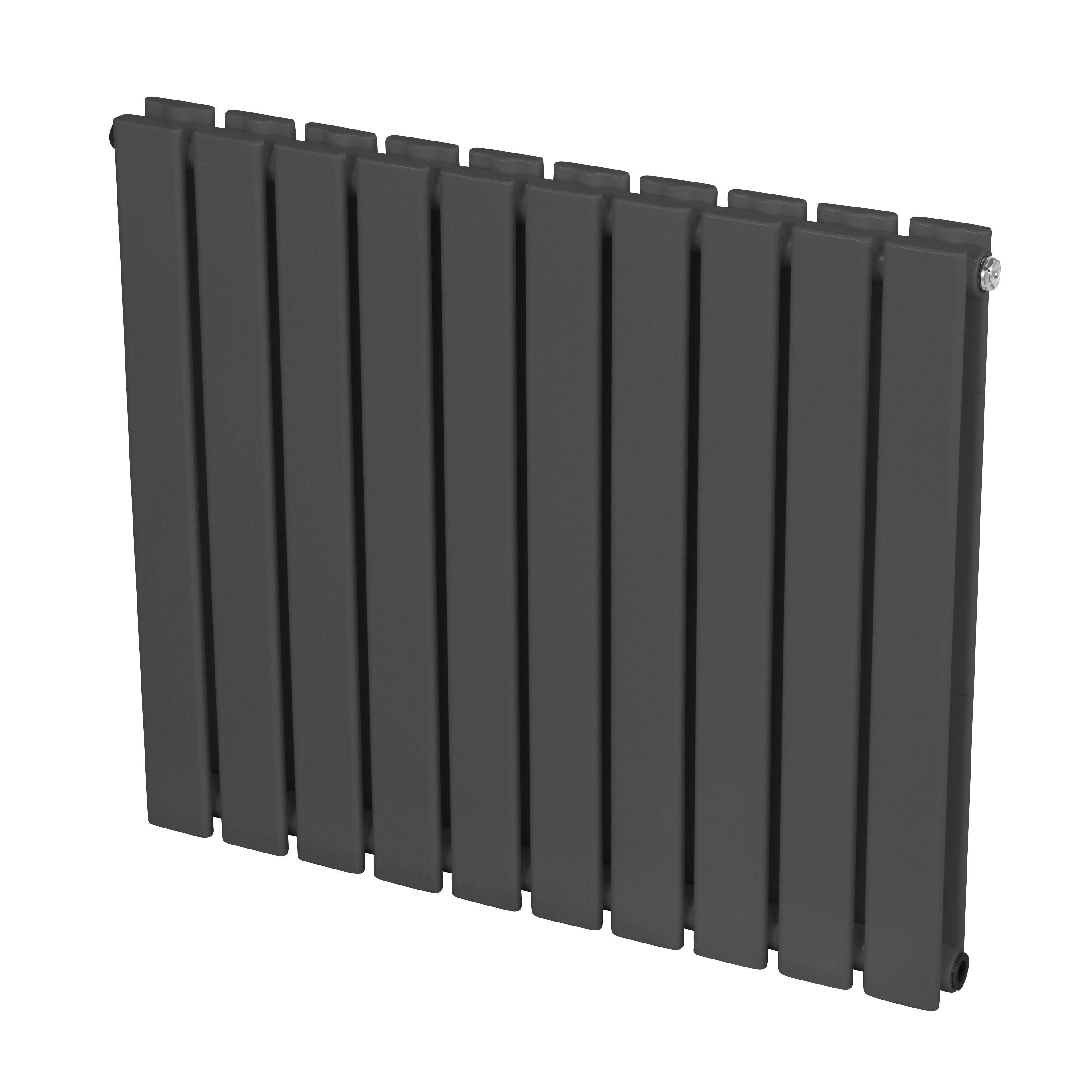 Baridi Horizontal Radiator Contemporary Double Flat Panel Design 600 x 700mm, Anthracite - DH340