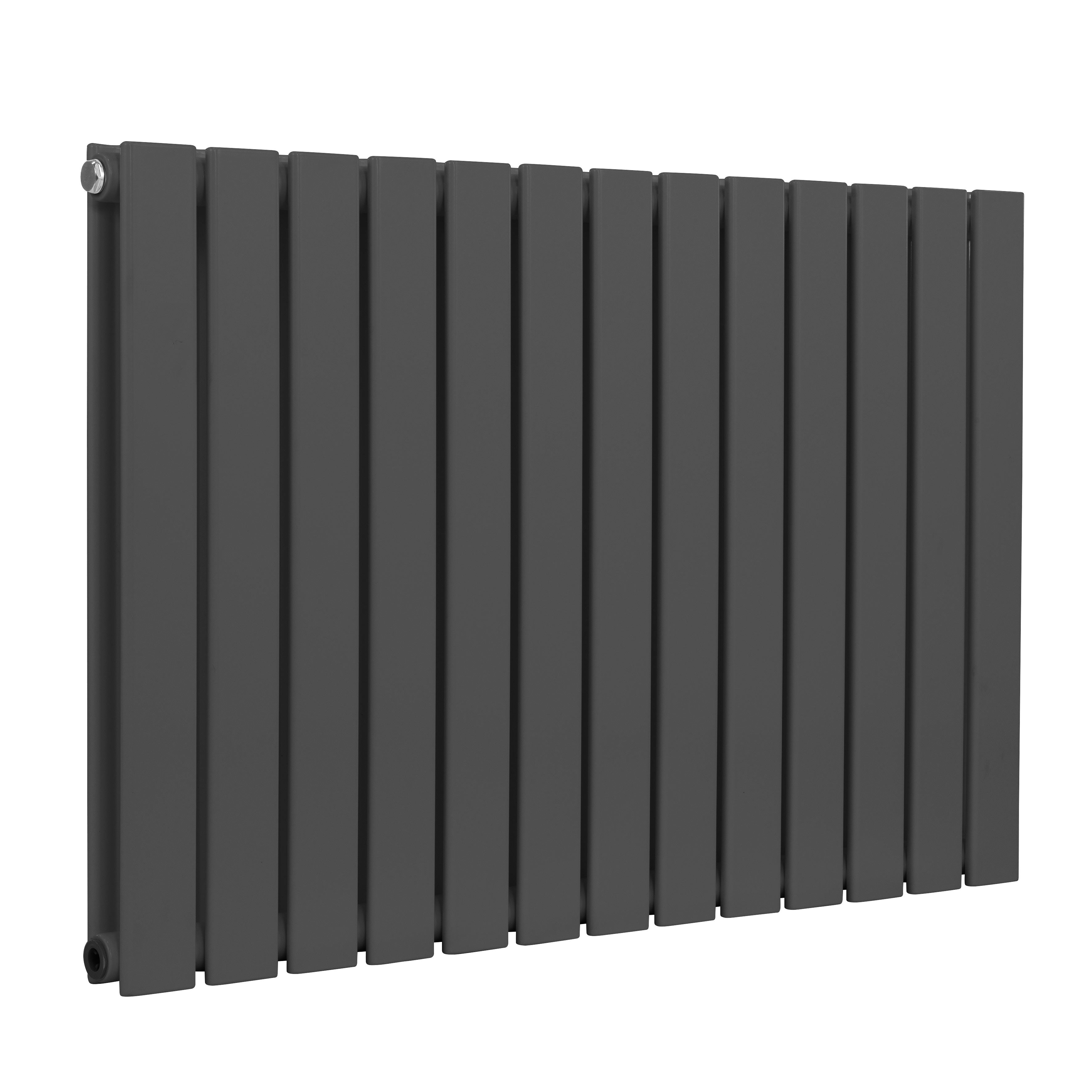Baridi Horizontal Radiator Contemporary Double Flat Panel Design 600 x 910mm, Anthracite - DH341
