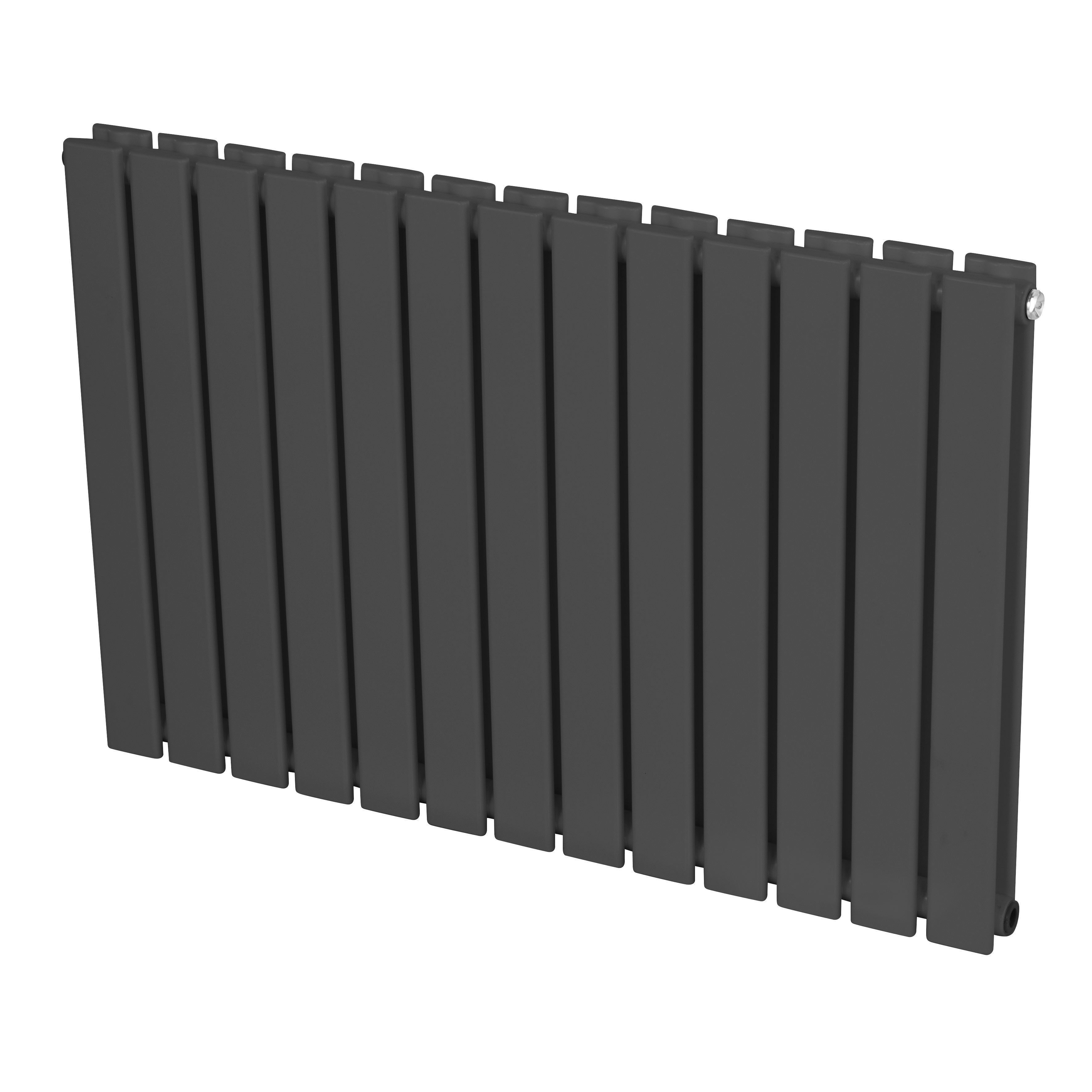 Baridi Horizontal Radiator Contemporary Double Flat Panel Design 600 x 910mm, Anthracite - DH341