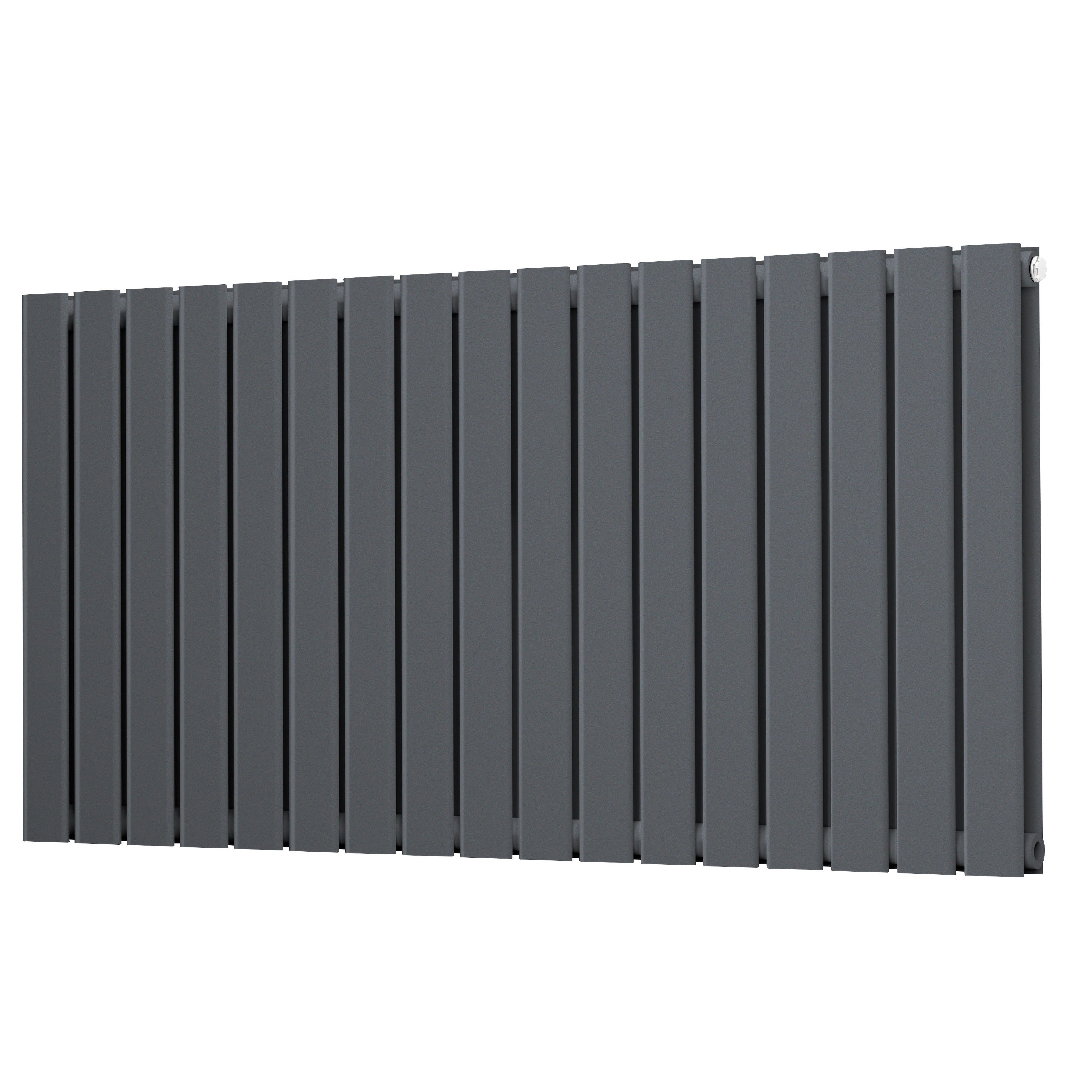 Horizontal Radiator Contemporary Double Flat Panel Design 600 x 1190mm, Anthracite - DH342