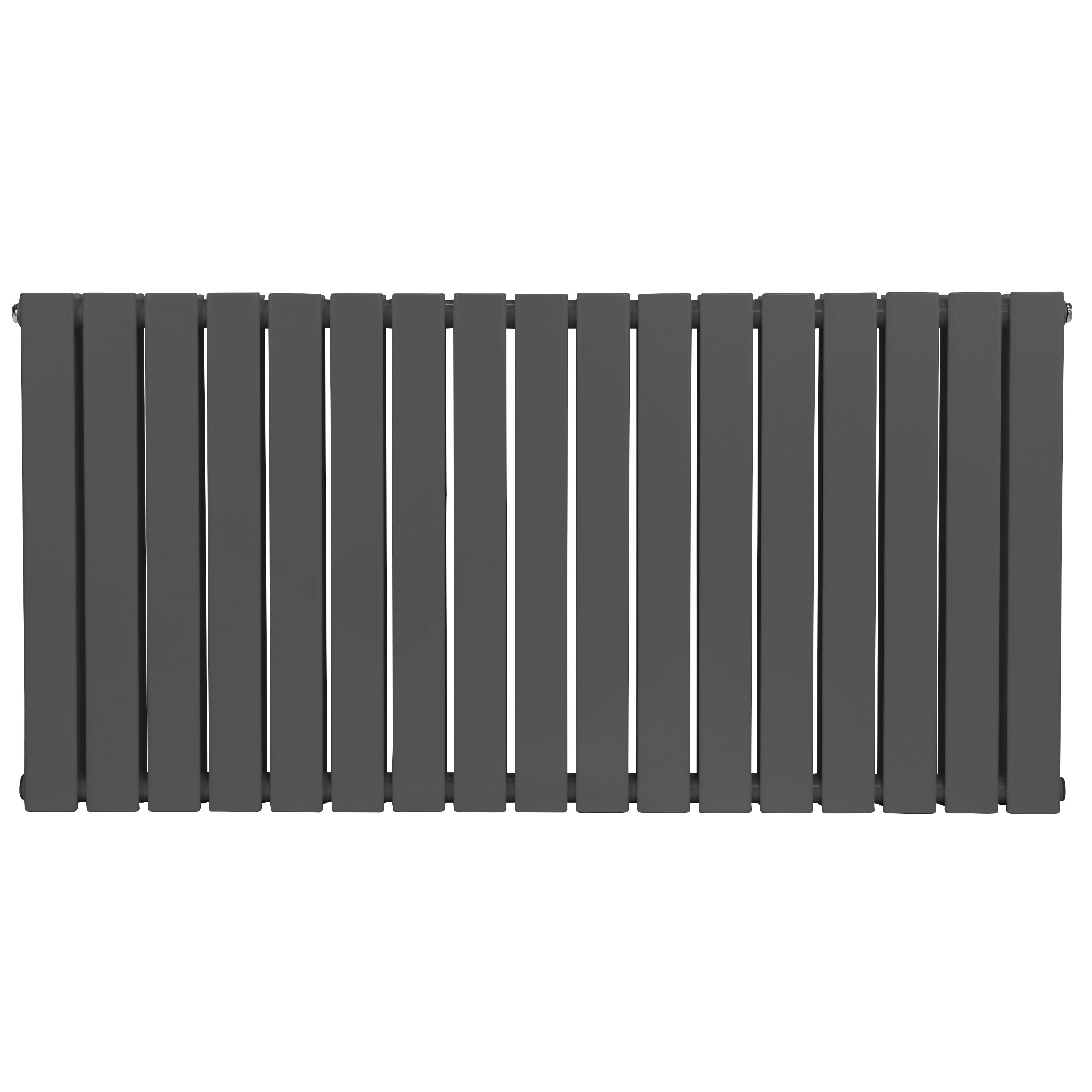 Baridi Horizontal Radiator Contemporary Double Flat Panel Design 600 x 1190mm, Anthracite - DH342