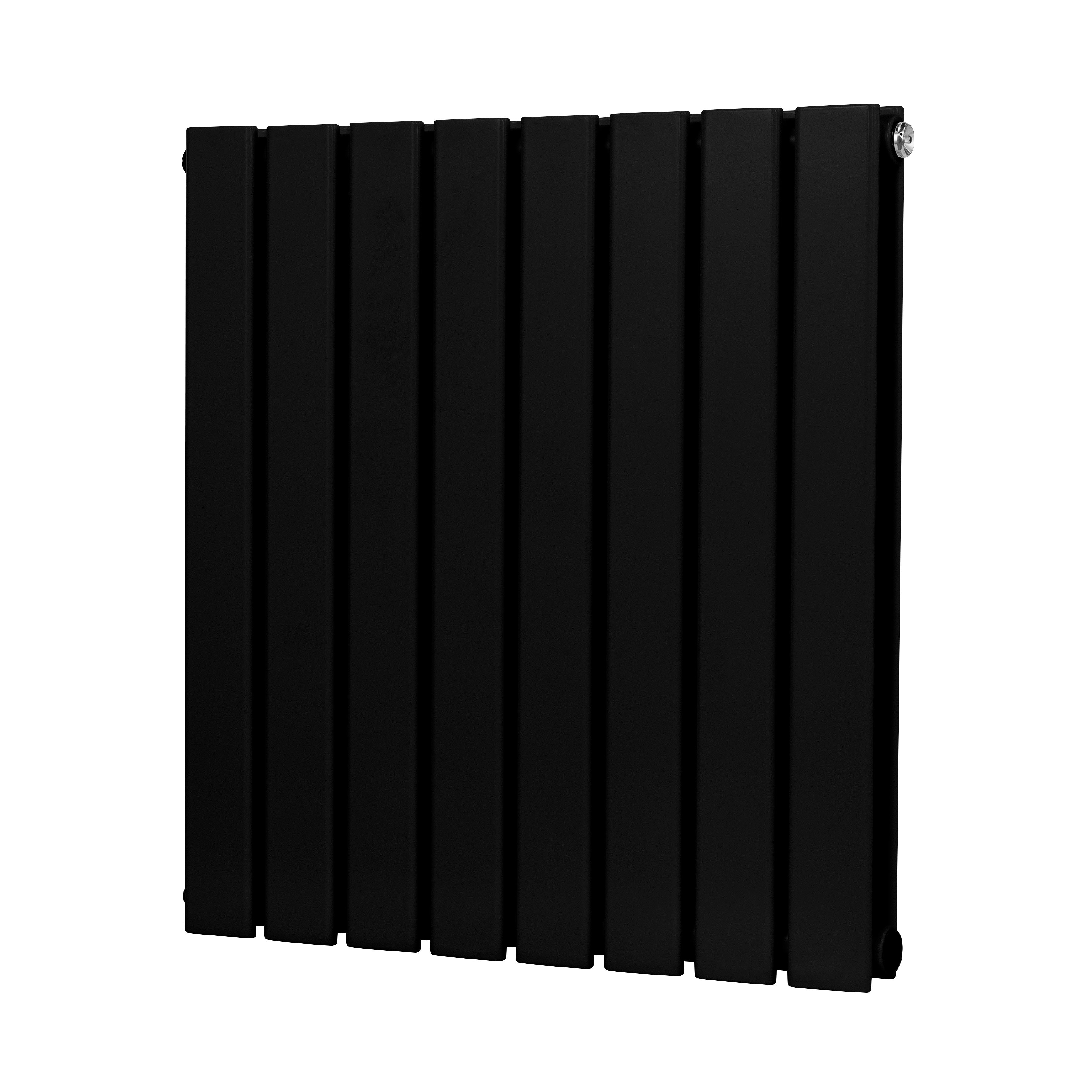 Baridi Horizontal Radiator Contemporary Double Flat Panel Design 600 x 560mm, Black - DH344