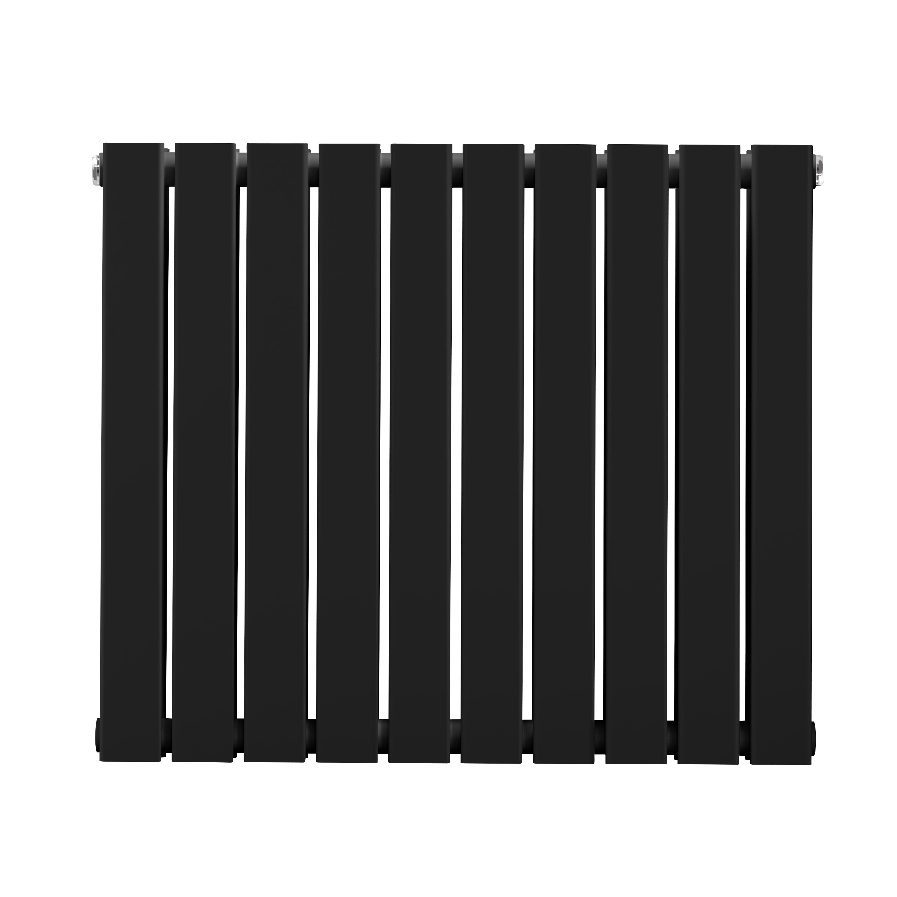 Horizontal Radiator Contemporary Double Flat Panel Design 600 x 700mm, Black - DH345