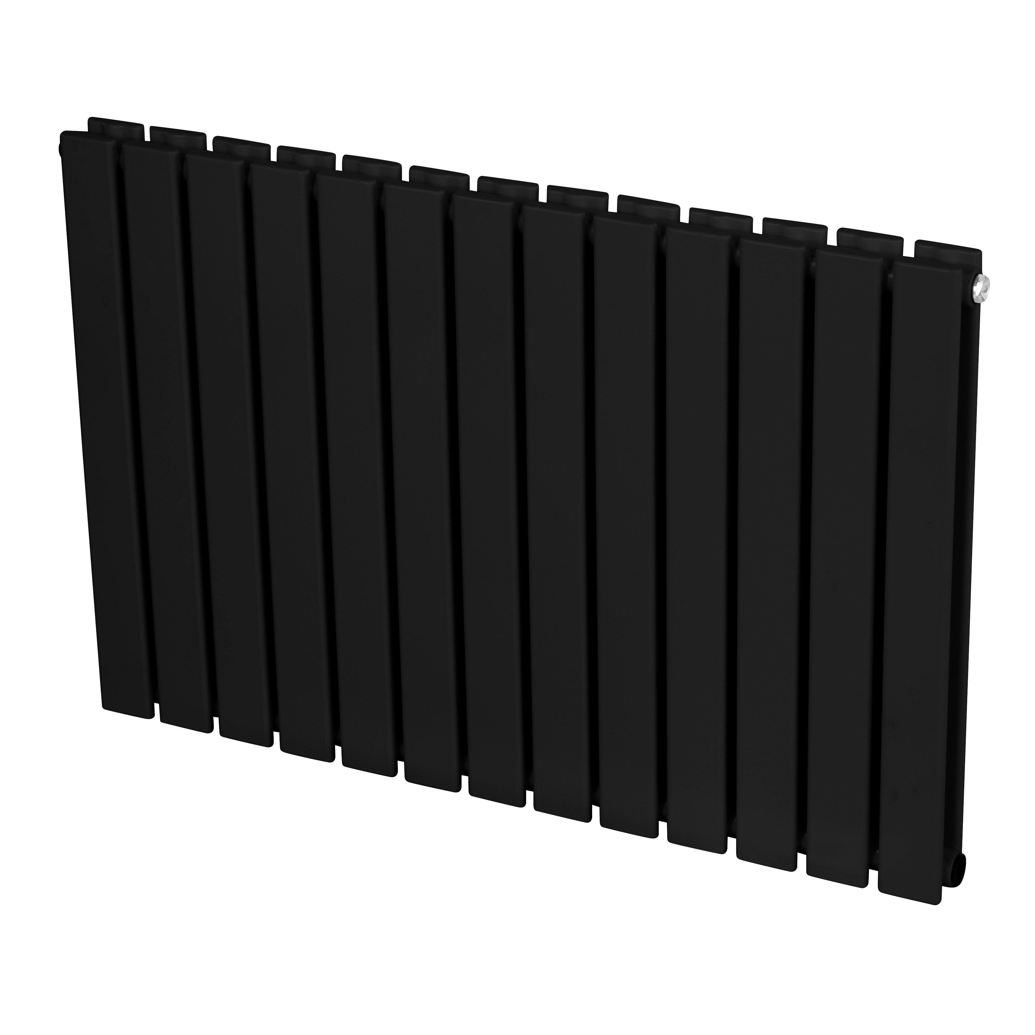 Baridi Horizontal Radiator Contemporary Double Flat Panel Design 600 x 910mm, Black - DH346