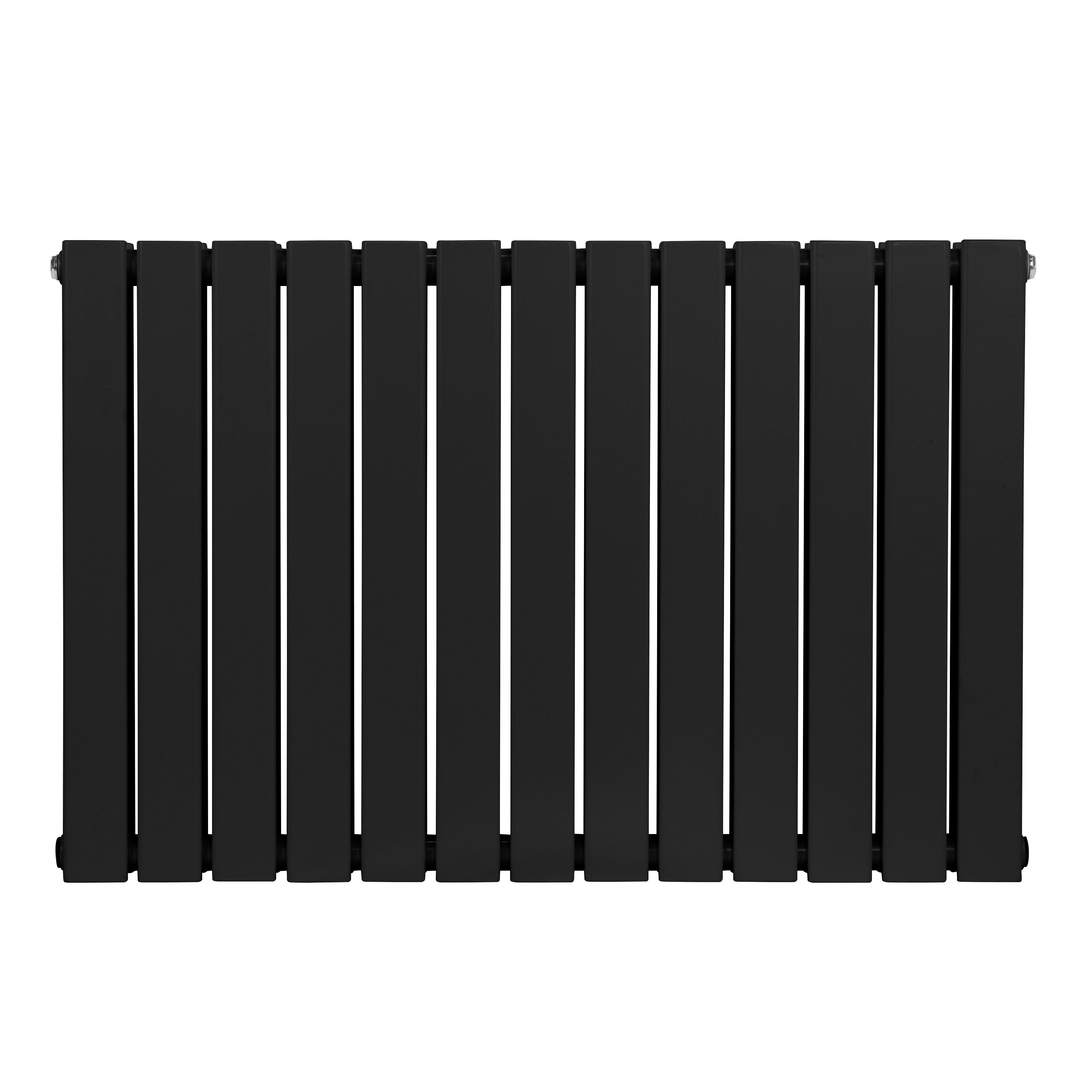 Baridi Horizontal Radiator Contemporary Double Flat Panel Design 600 x 910mm, Black - DH346