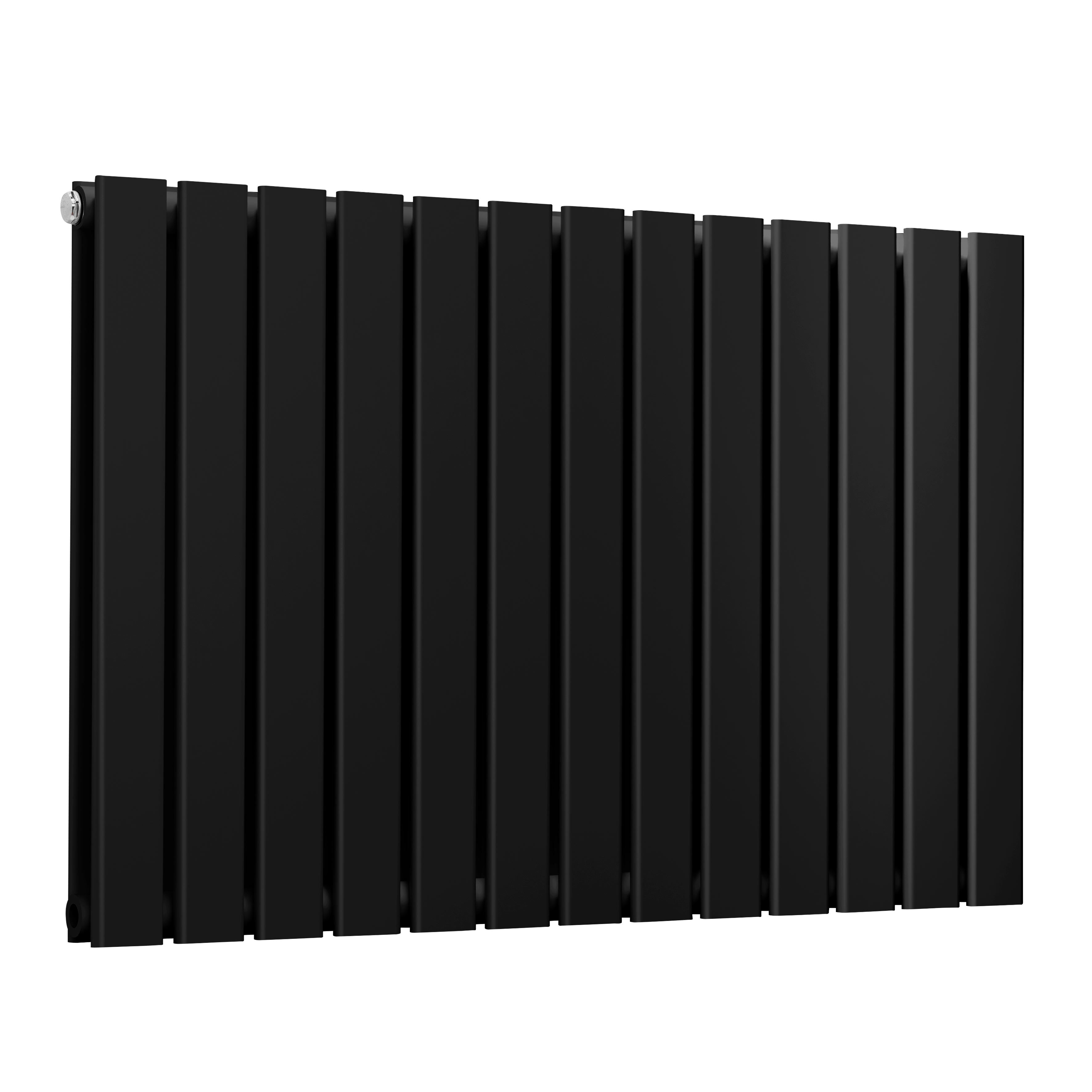 Horizontal Radiator Contemporary Double Flat Panel Design 600 x 910mm, Black - DH346