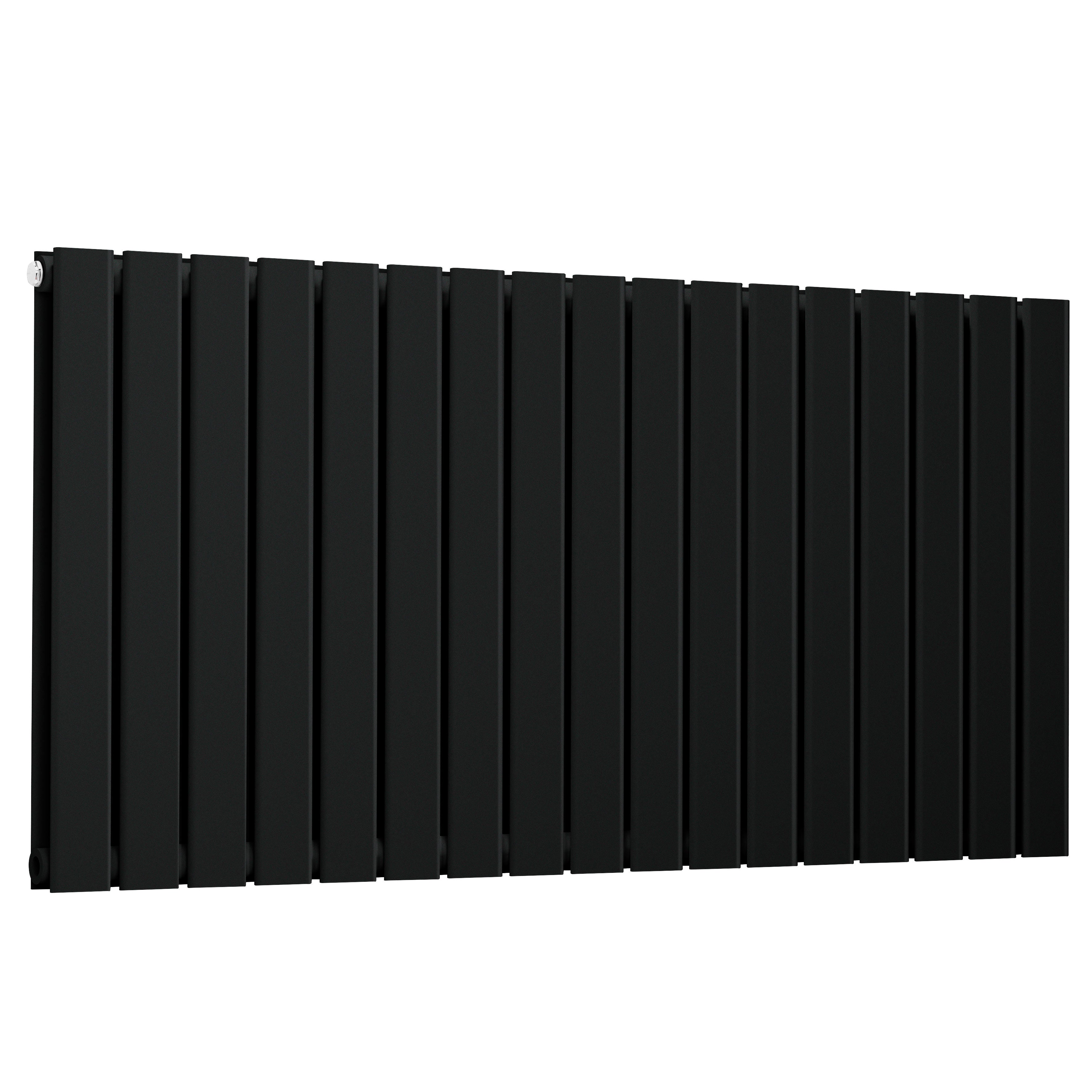Horizontal Radiator Contemporary Double Flat Panel Design 600 x 1190mm, Black - DH347