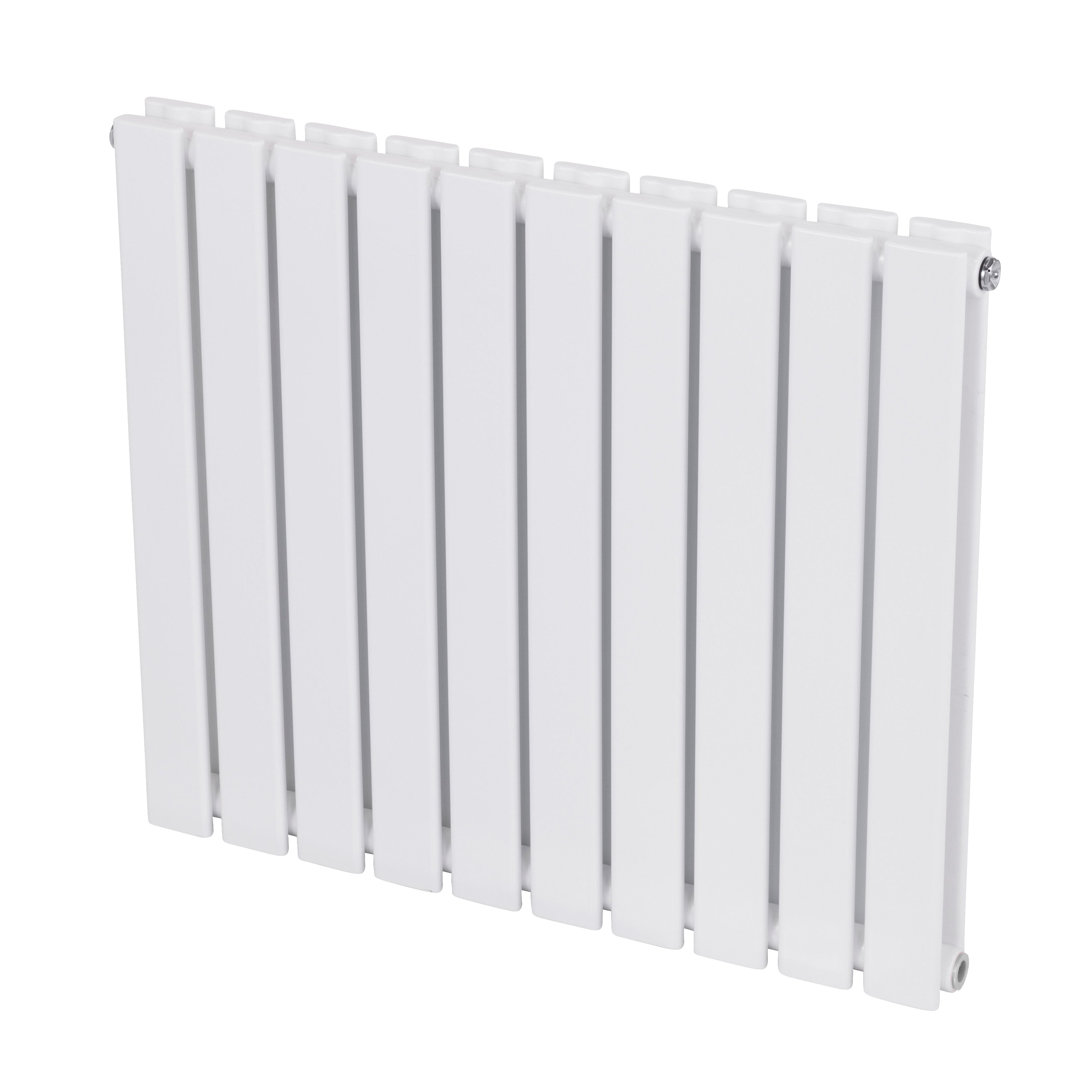 Baridi Horizontal Radiator Contemporary Double Flat Panel Design 600 x 700mm, White - DH350