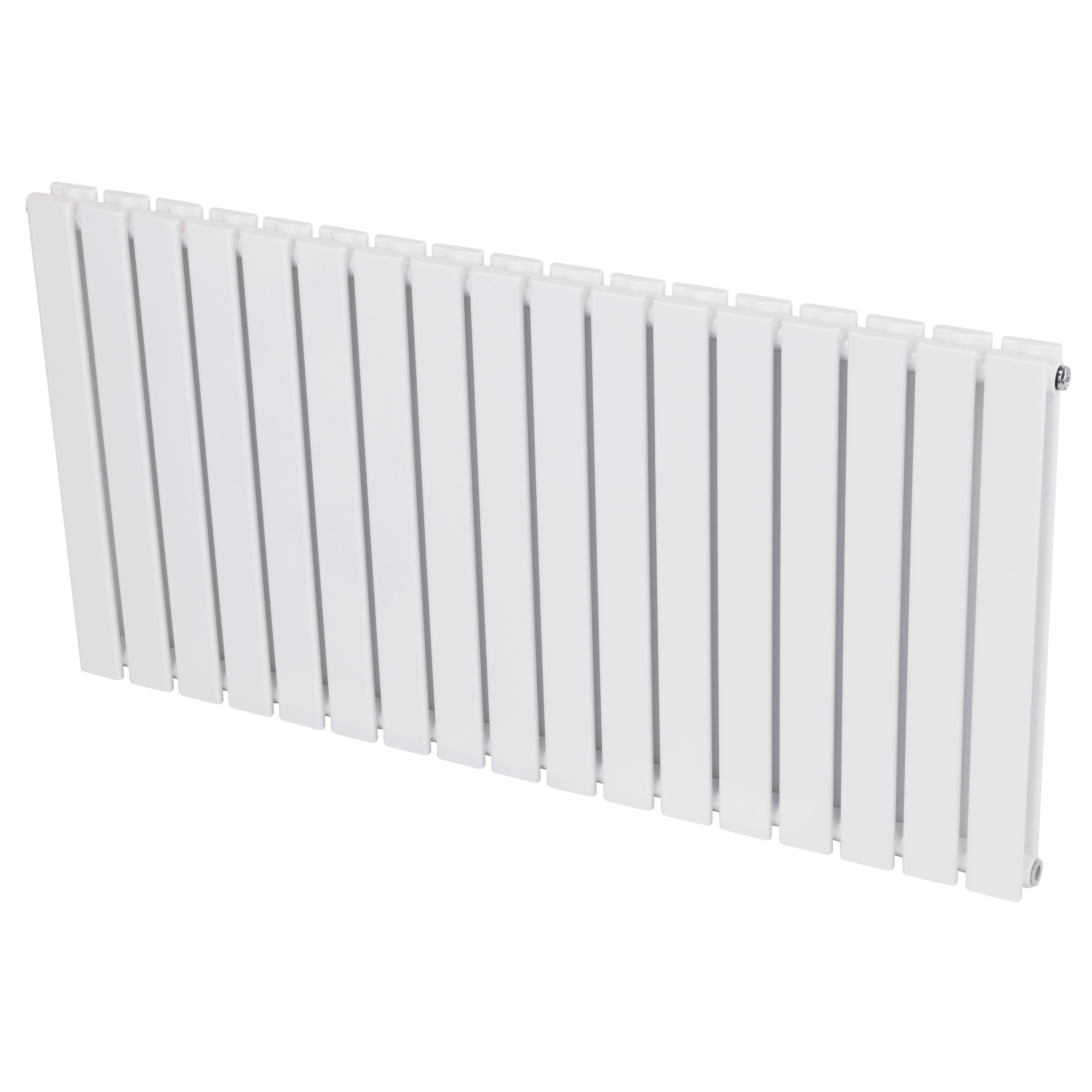 Baridi Horizontal Radiator Contemporary Double Flat Panel Design 600 x 1190mm, White - DH352