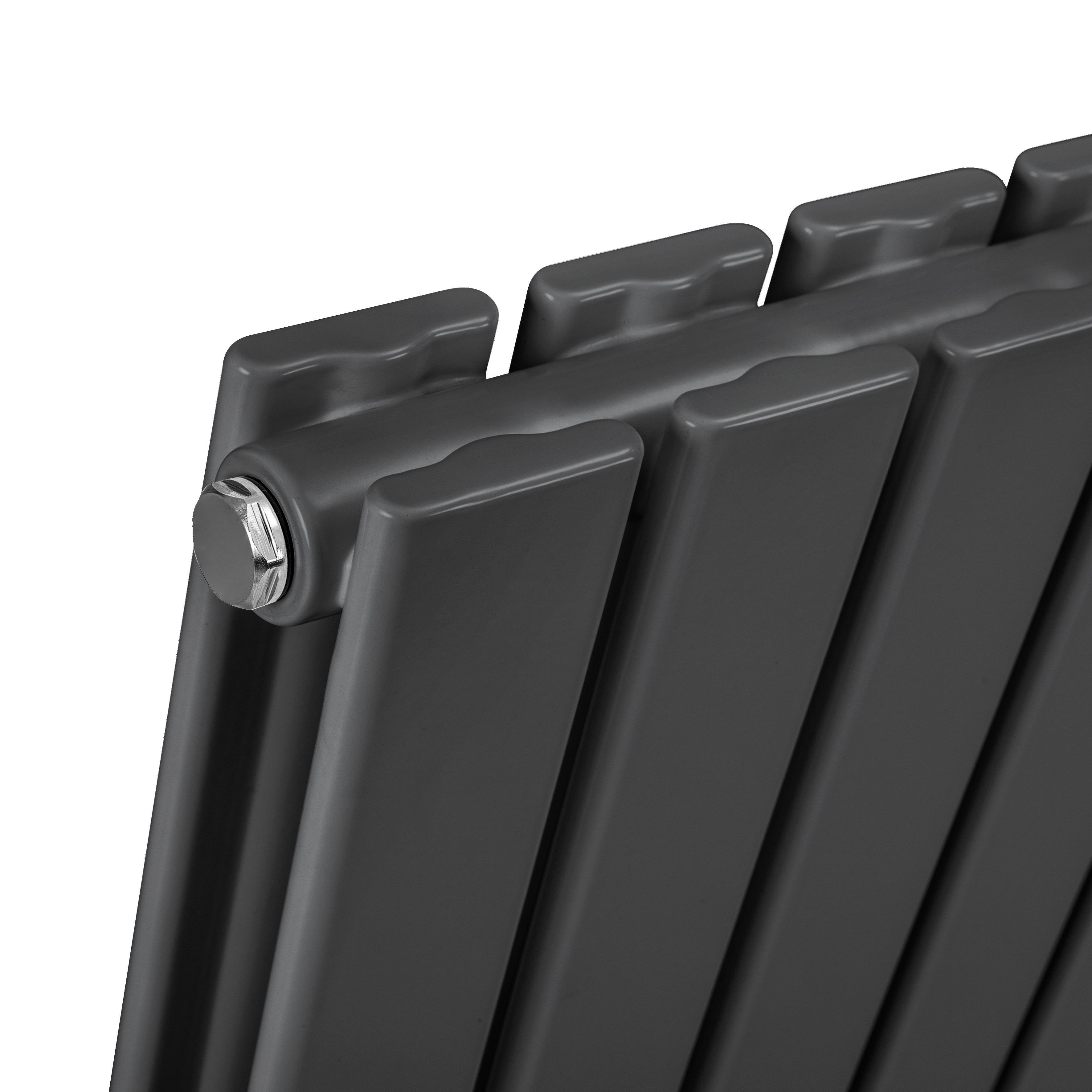 Baridi Vertical Radiator Contemporary Double Flat Panel Design 420 x 1800mm, Anthracite - DH353
