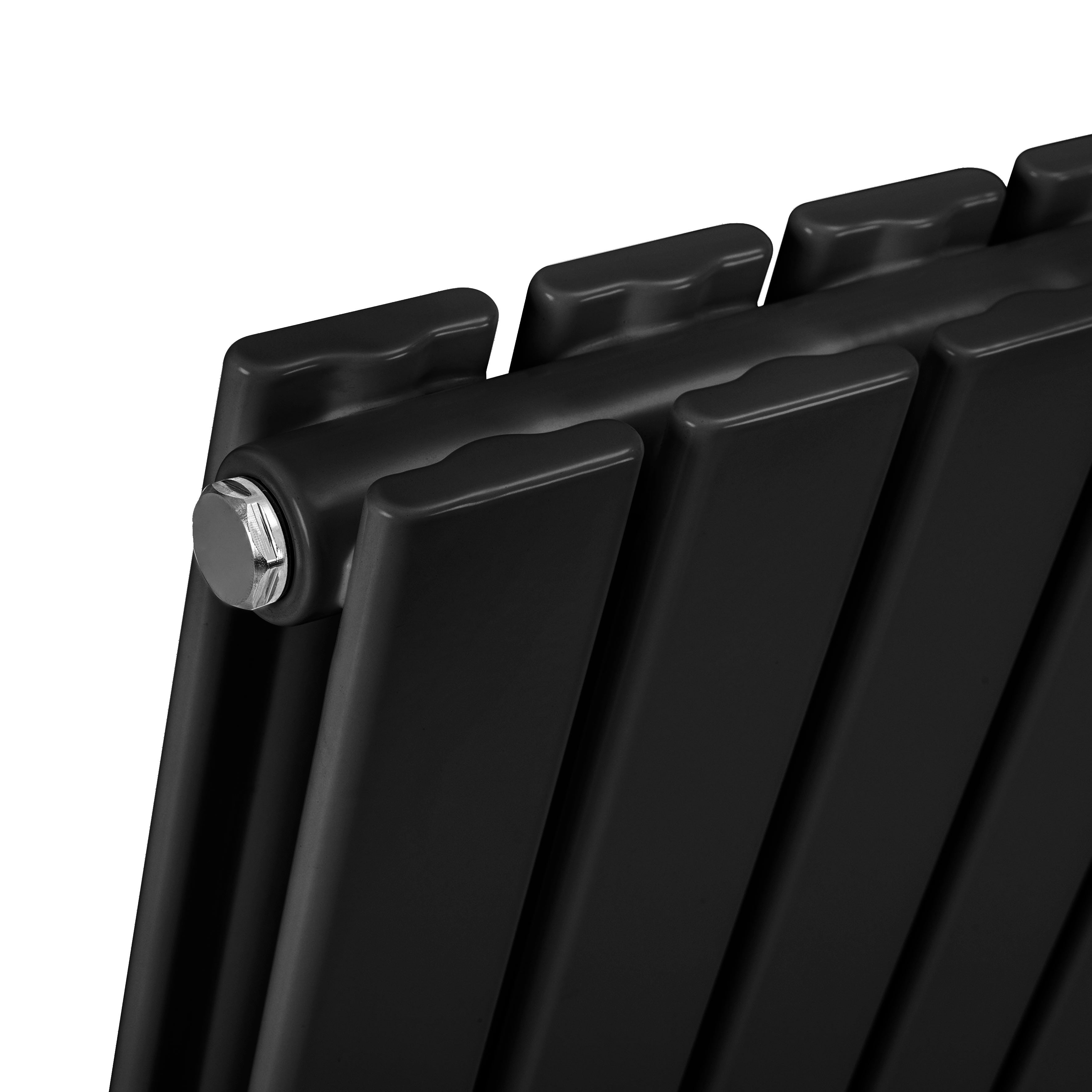 Baridi Vertical Radiator Contemporary Double Flat Panel Design 420 x 1800mm, Black - DH354