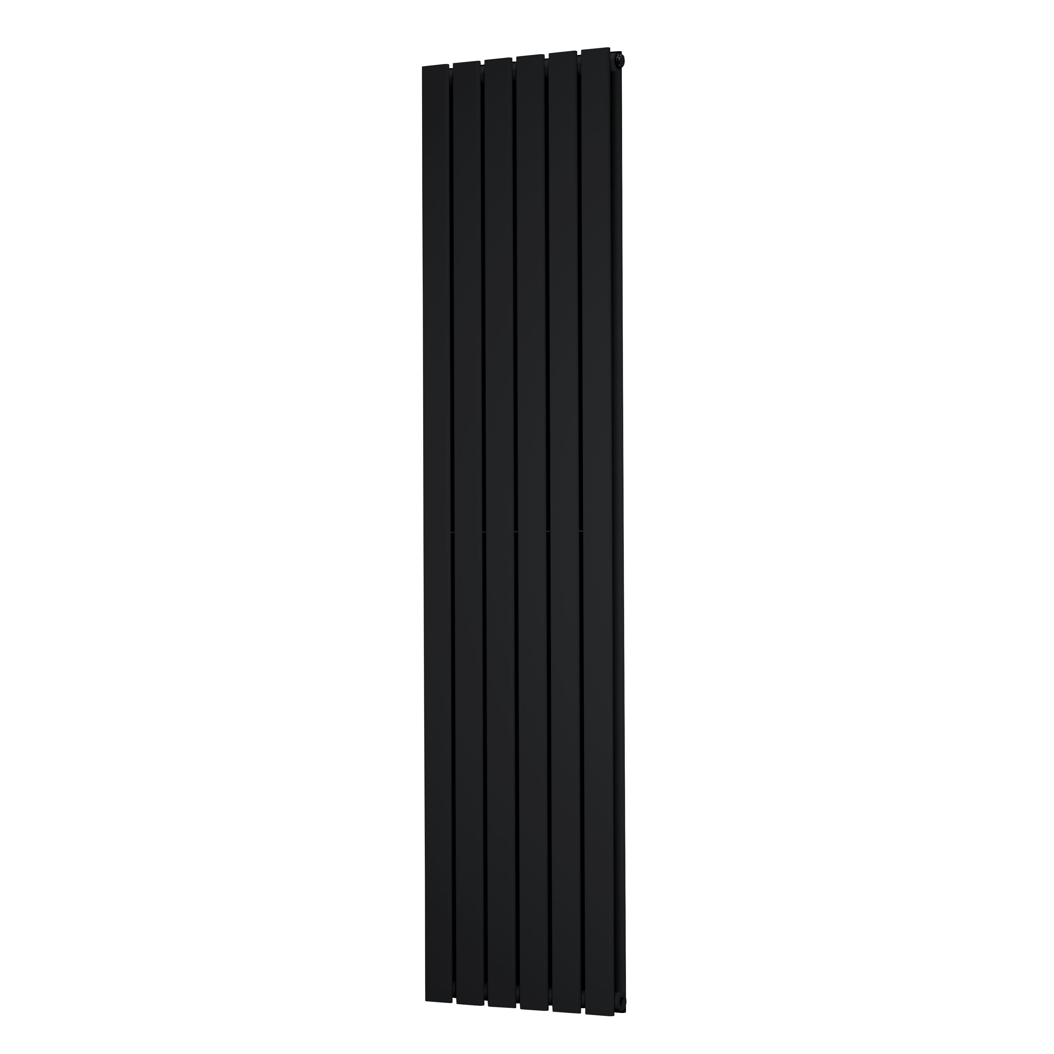 Baridi Vertical Radiator Contemporary Double Flat Panel Design 420 x 1800mm, Black - DH354