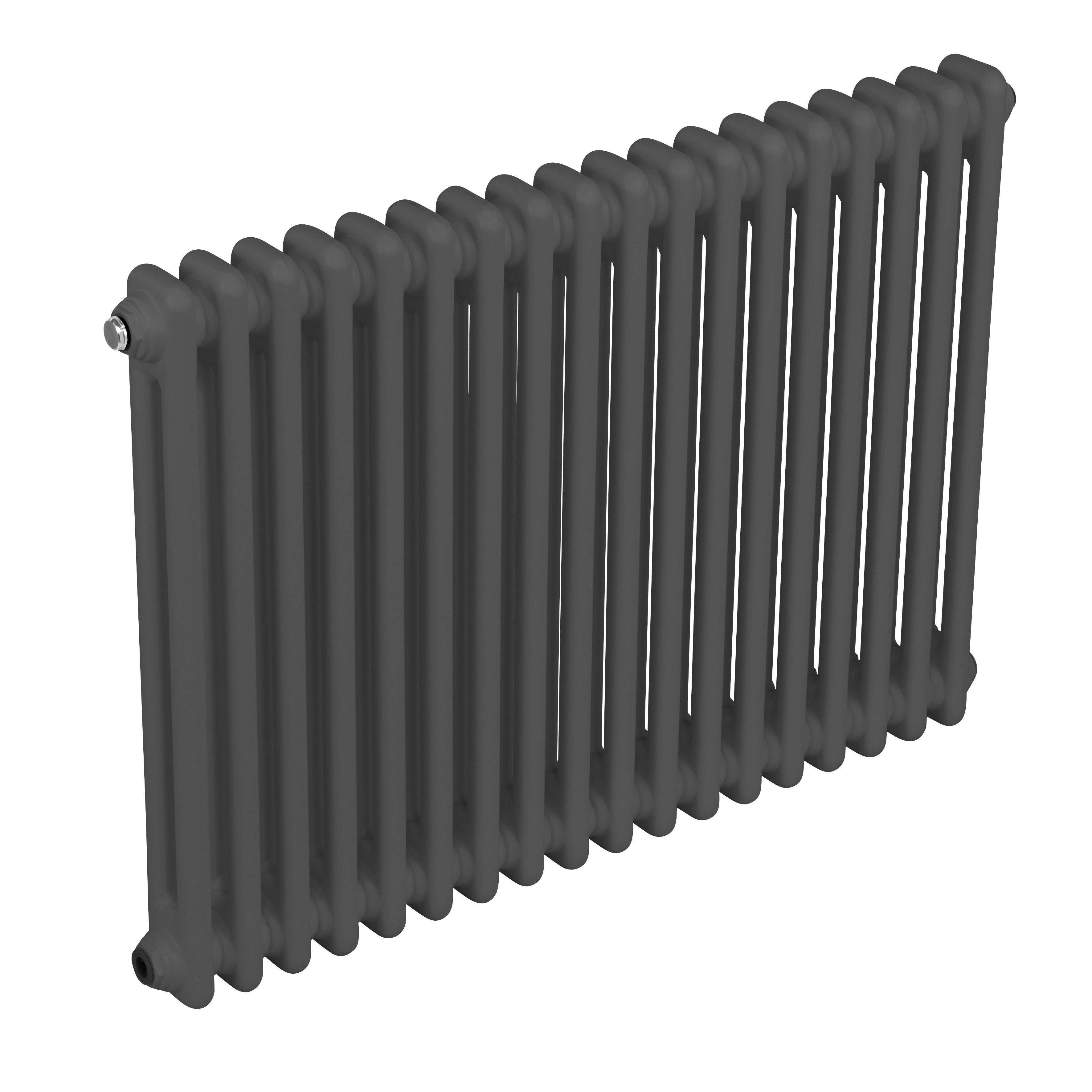 Baridi Horizontal Traditional 2 Column Radiator 600 x 832mm, Anthracite - DH358