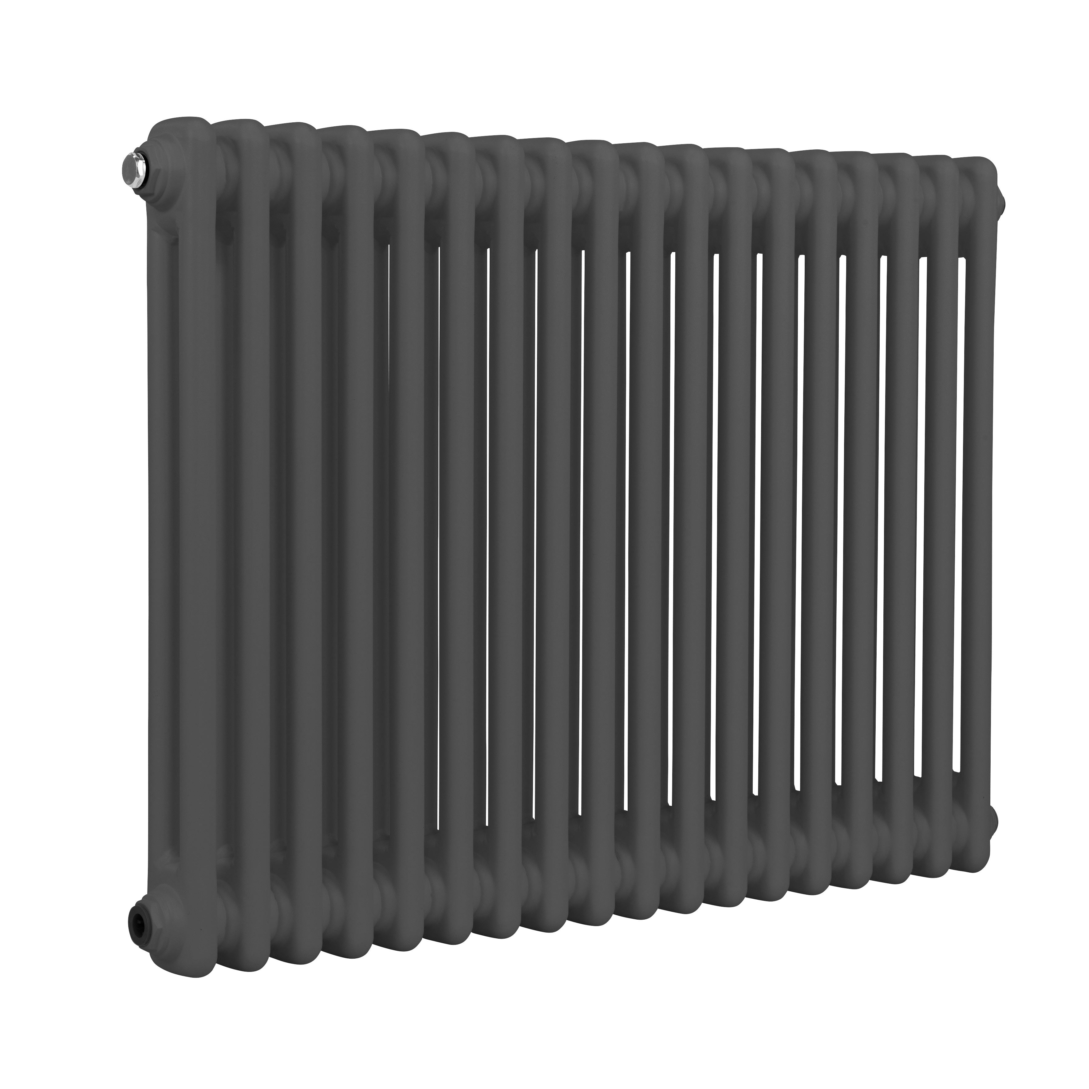 Baridi Horizontal Traditional 2 Column Radiator 600 x 832mm, Anthracite - DH358