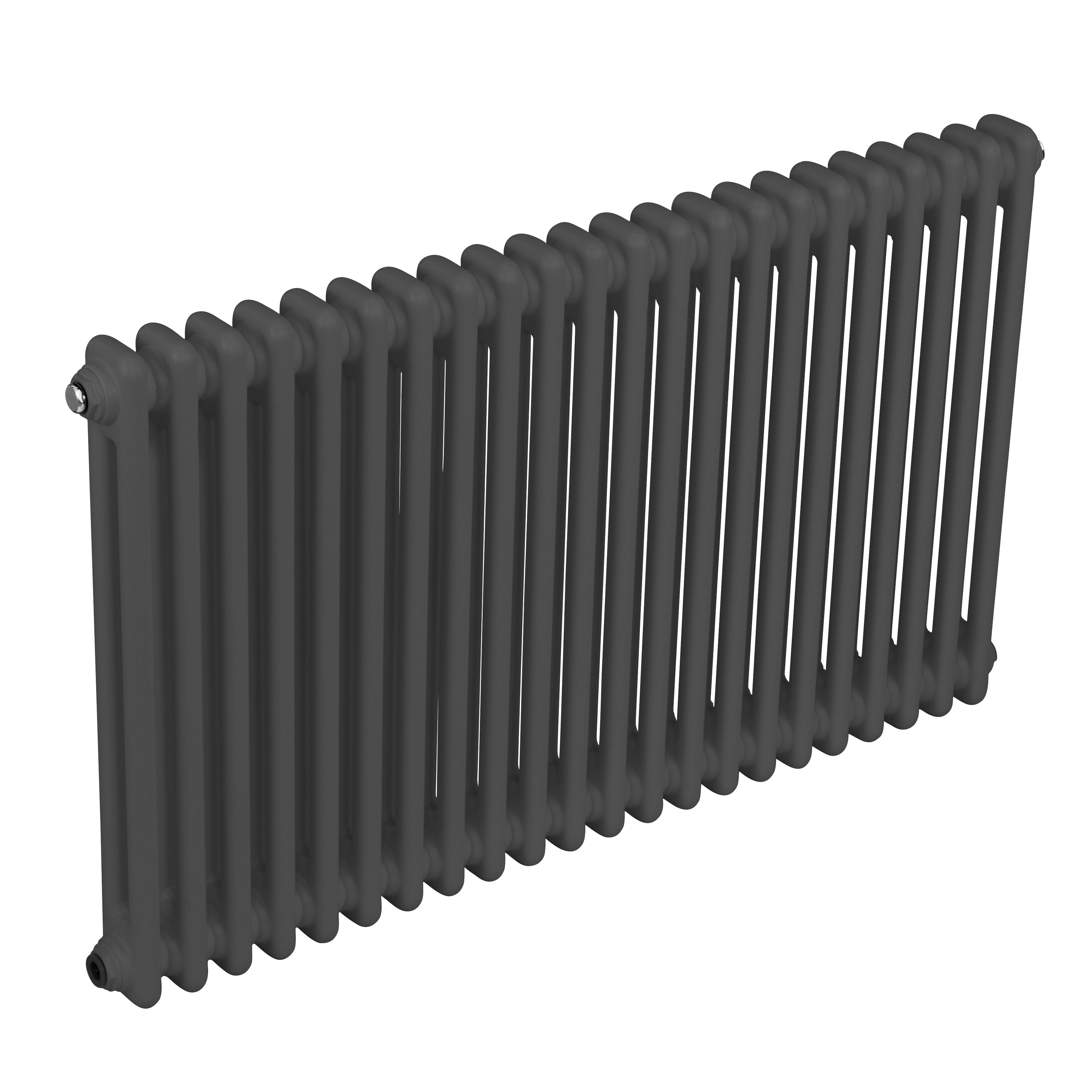 Baridi Horizontal Traditional 2 Column Radiator 600 x 1012mm, Anthracite - DH359