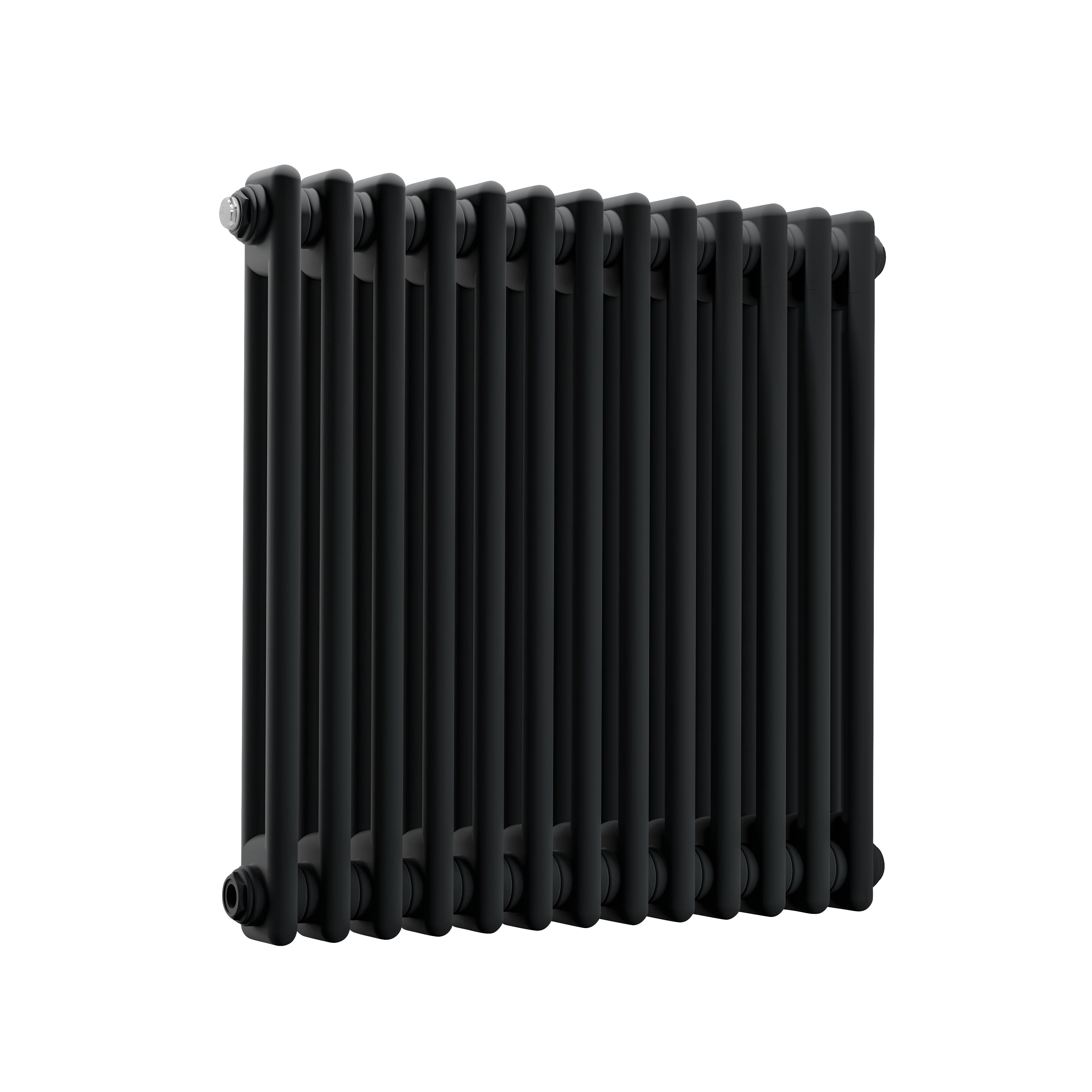 Horizontal Traditional 2 Column Radiator 600 x 607mm, Black - DH362
