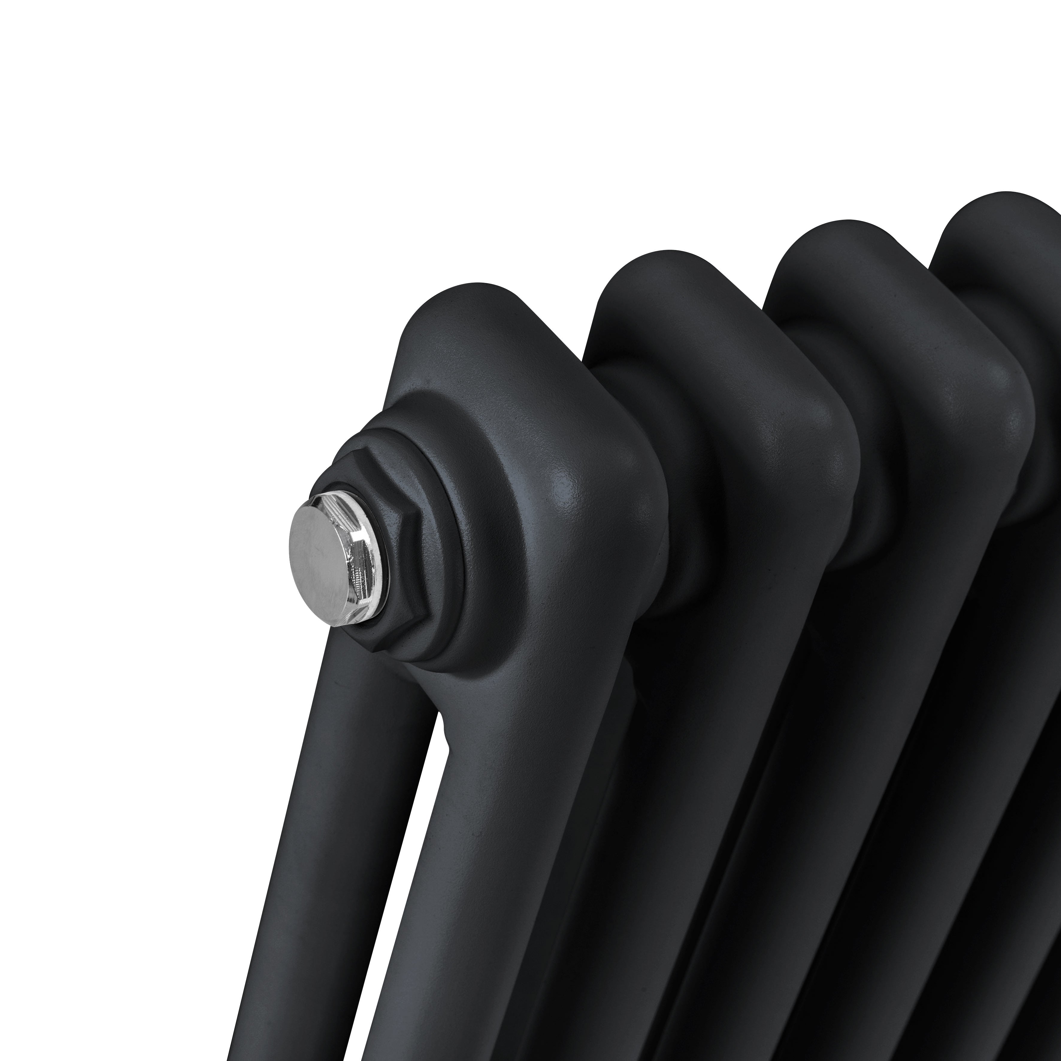 Baridi Horizontal Traditional 2 Column Radiator 600 x 607mm, Black - DH362