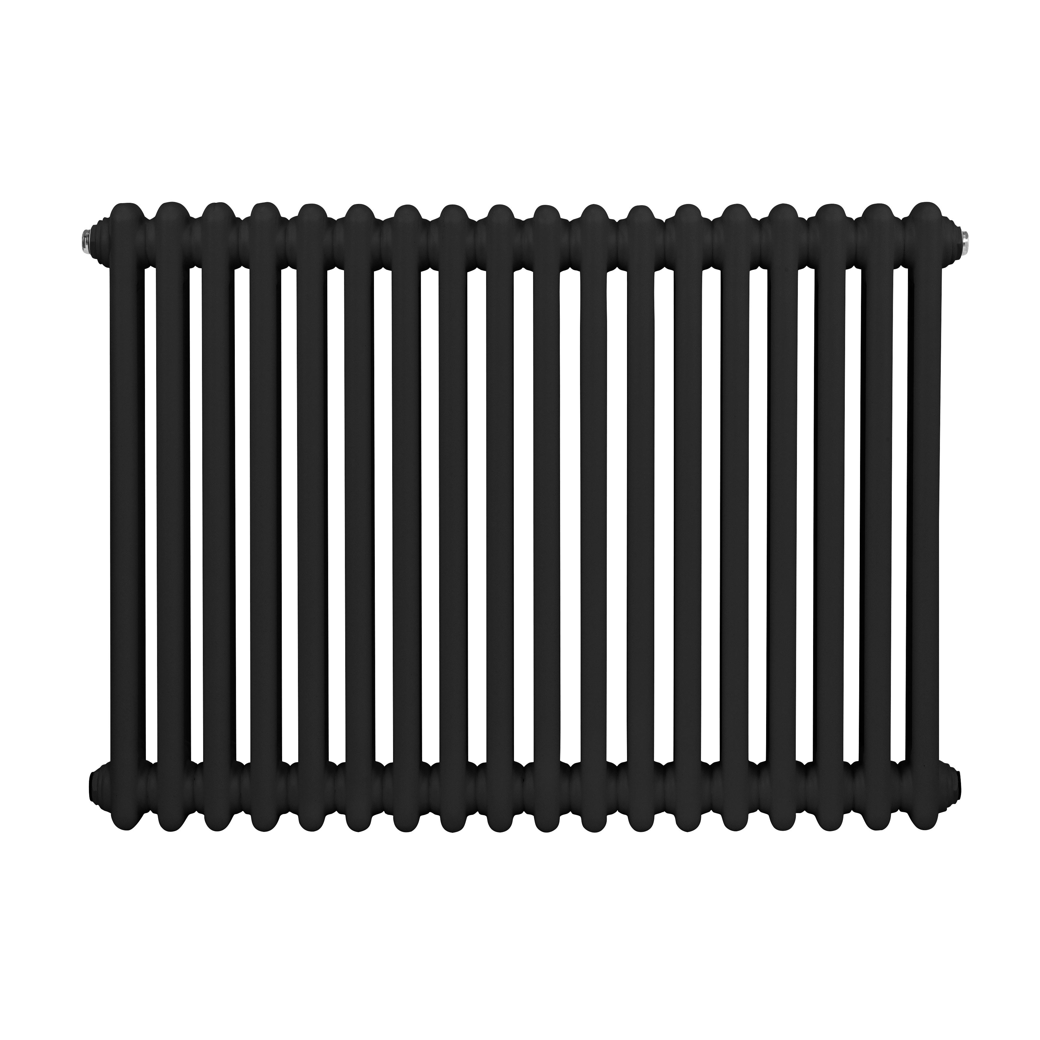 Baridi Horizontal Traditional 2 Column Radiator 600 x 832mm, Black - DH363