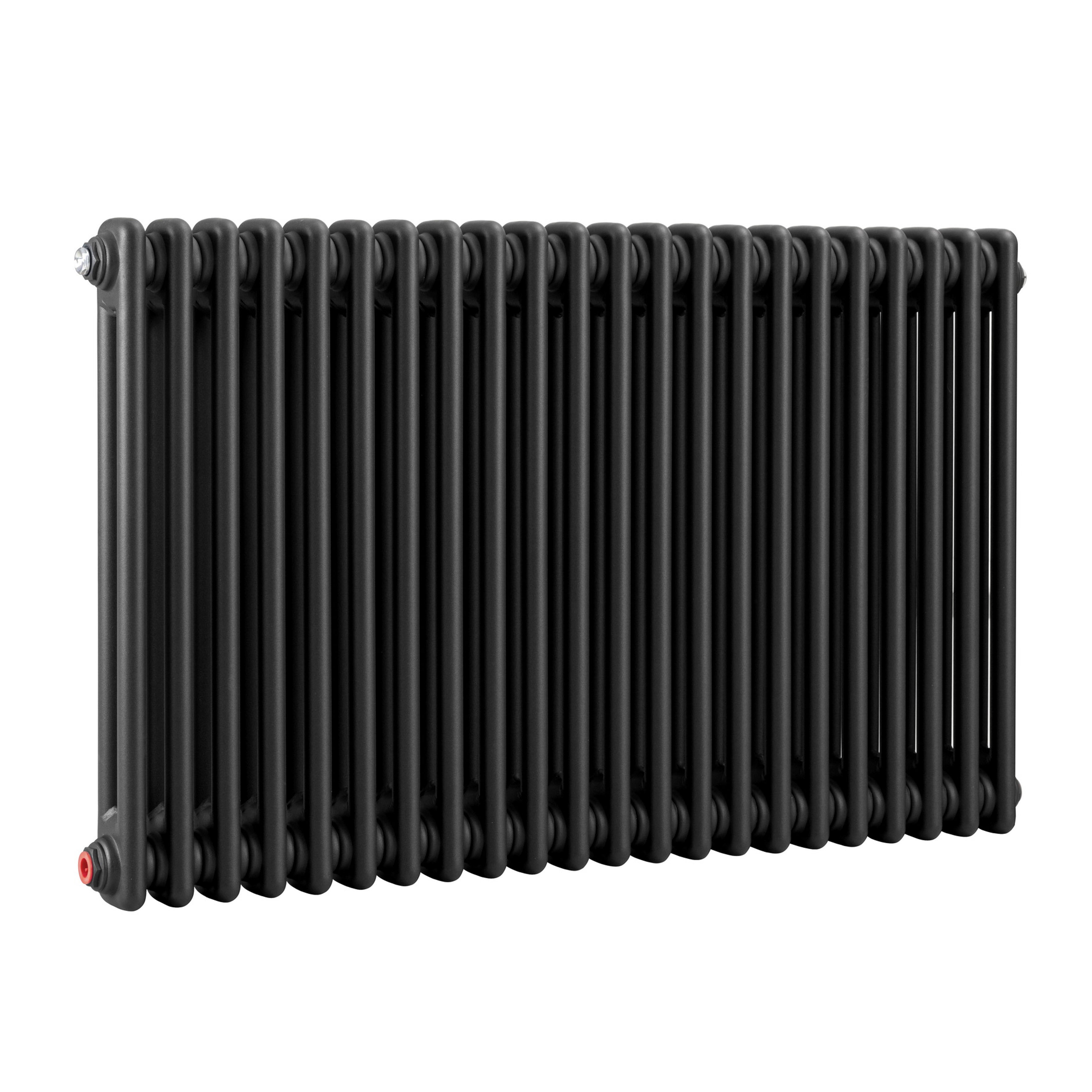 Horizontal Traditional 2 Column Radiator 600 x 1012mm, Black - DH364