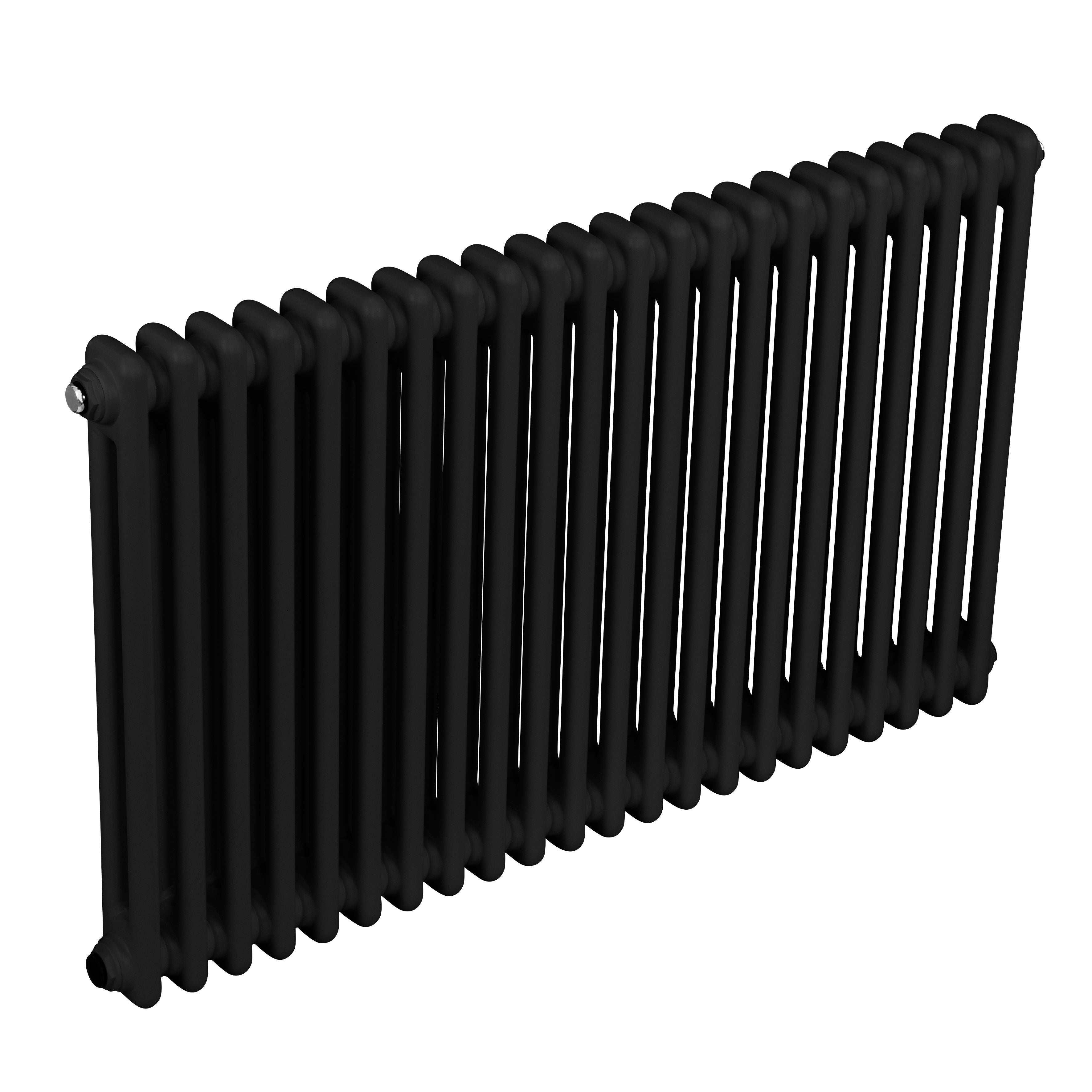 Baridi Horizontal Traditional 2 Column Radiator 600 x 1012mm, Black - DH364