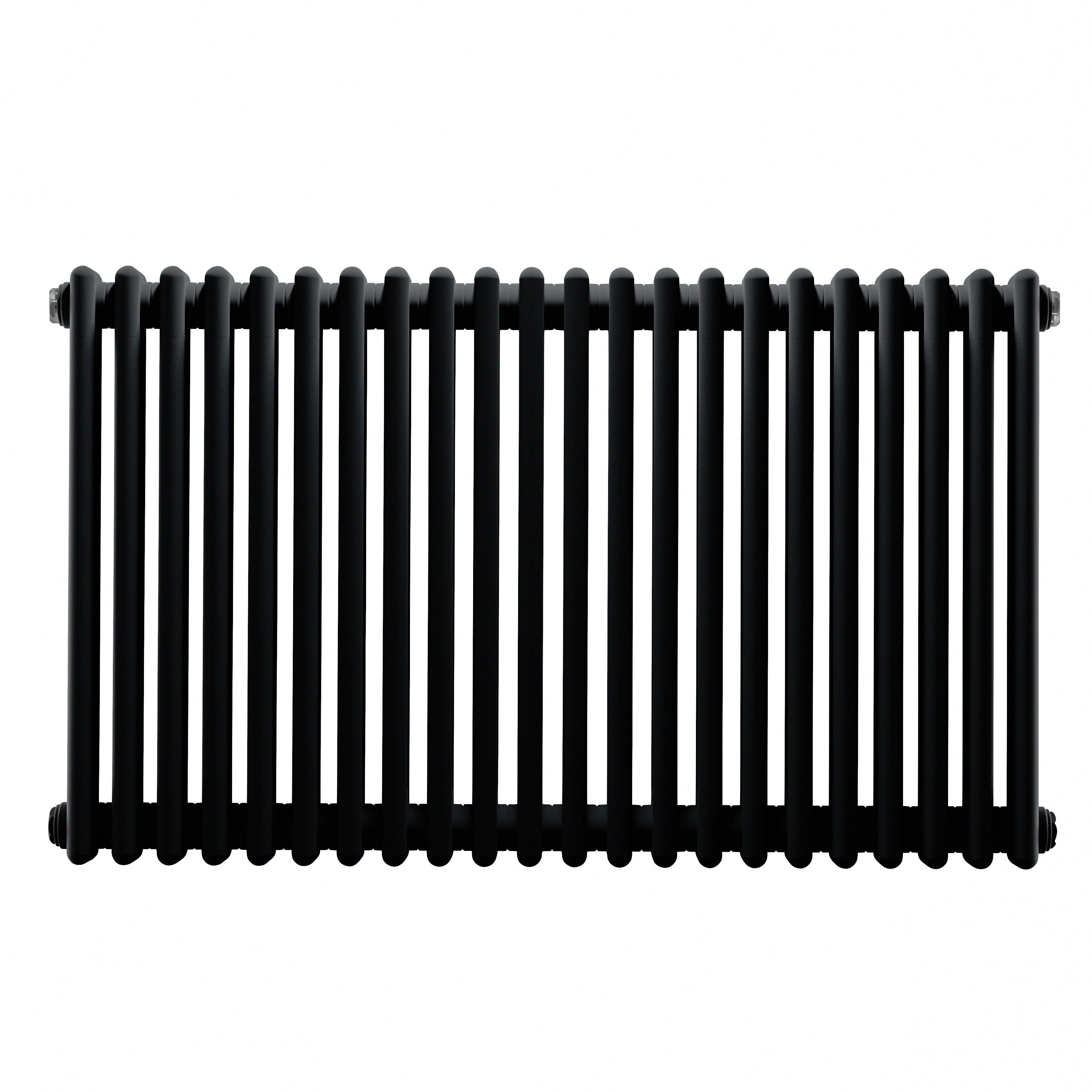 Horizontal Traditional 2 Column Radiator 600 x 1012mm, Black - DH364