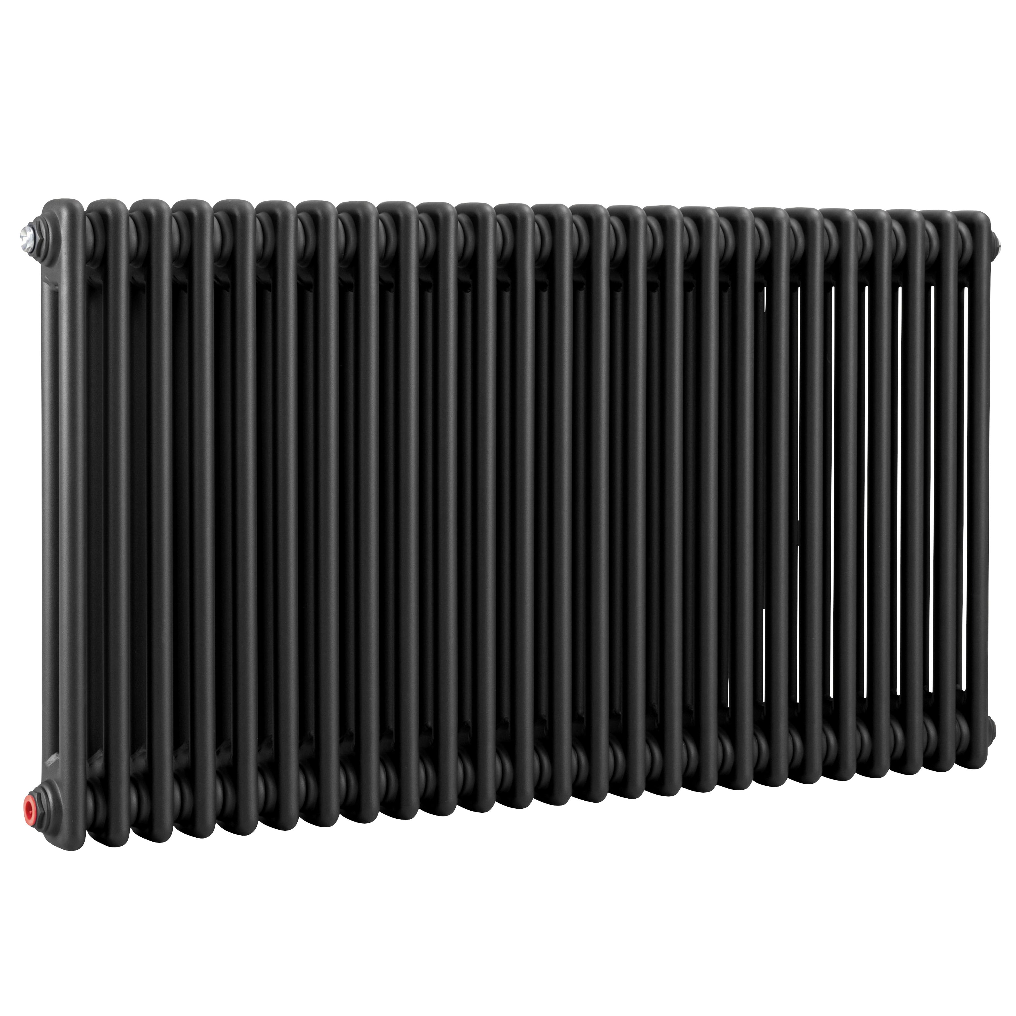 Horizontal Traditional 2 Column Radiator 600 x 1147mm, Black - DH365