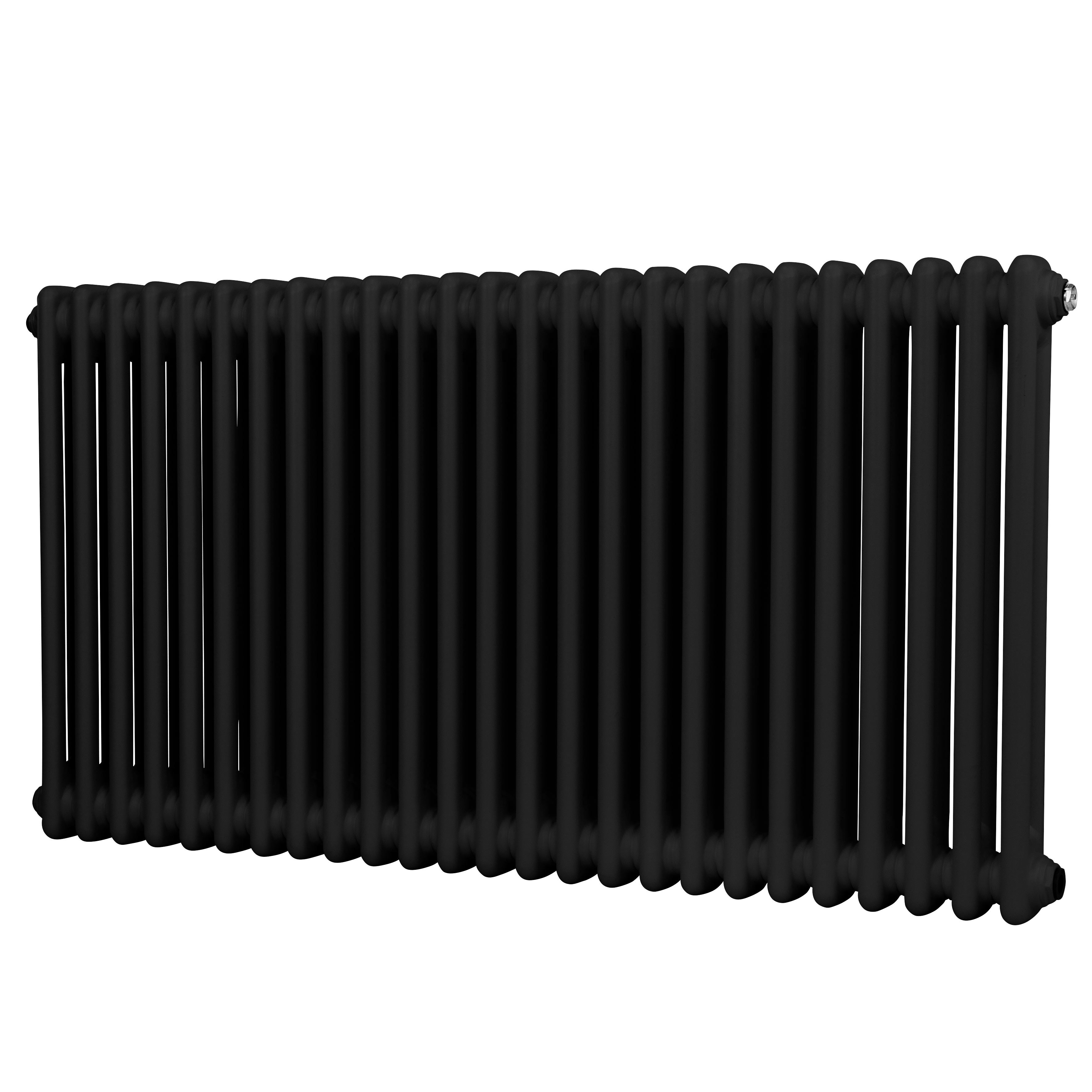 Baridi Horizontal Traditional 2 Column Radiator 600 x 1147mm, Black - DH365