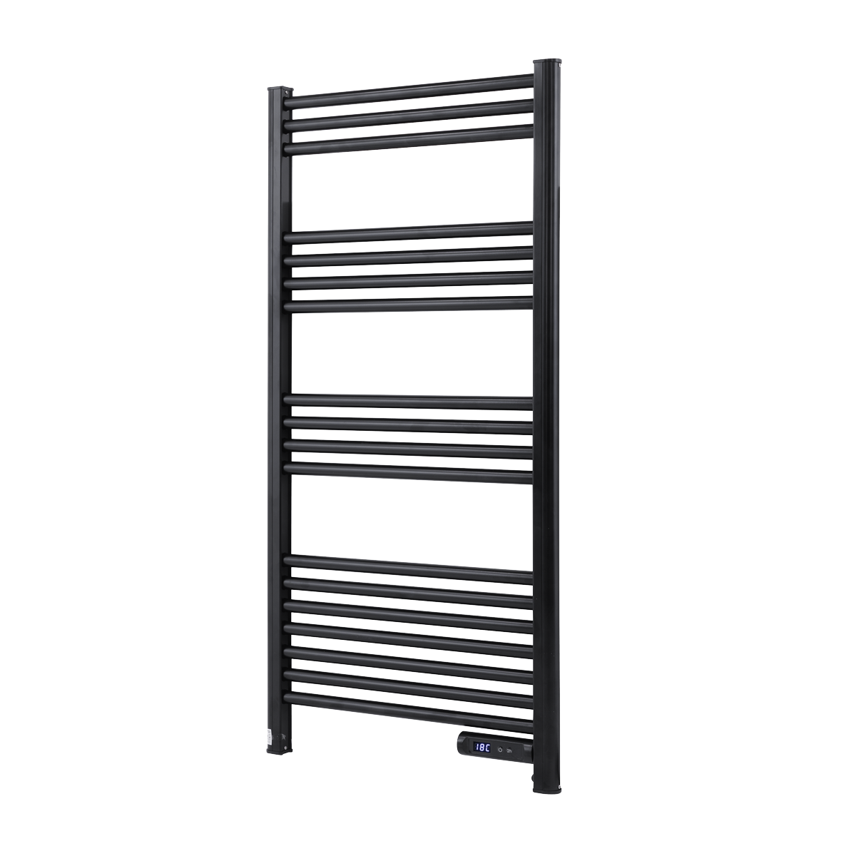 Baridi Electric Heated Towel Rail with LED Display, Black - DH371