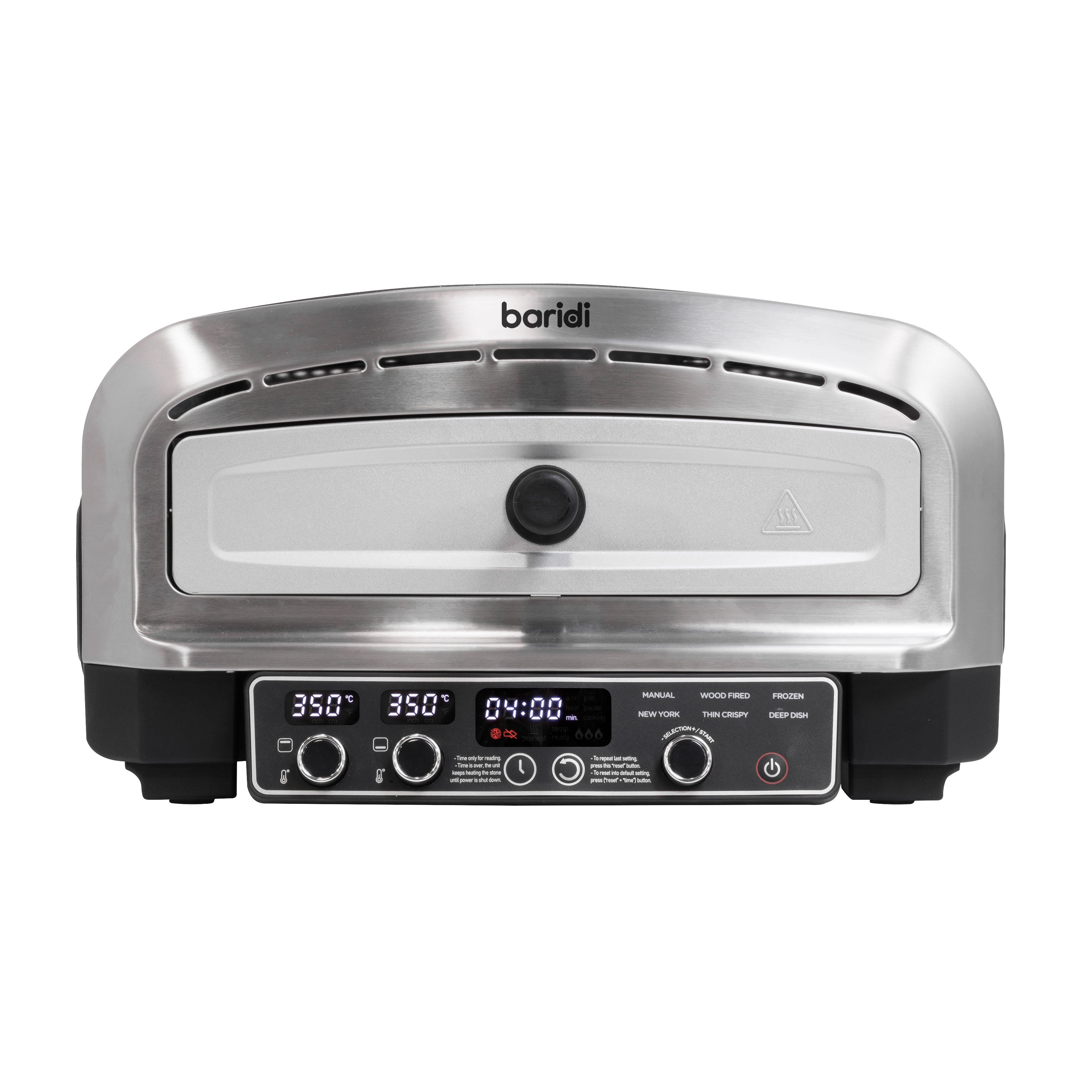 Baridi Electric Pizza Oven 14" with Pizza Peel, Black/Stainless Steel - DH377