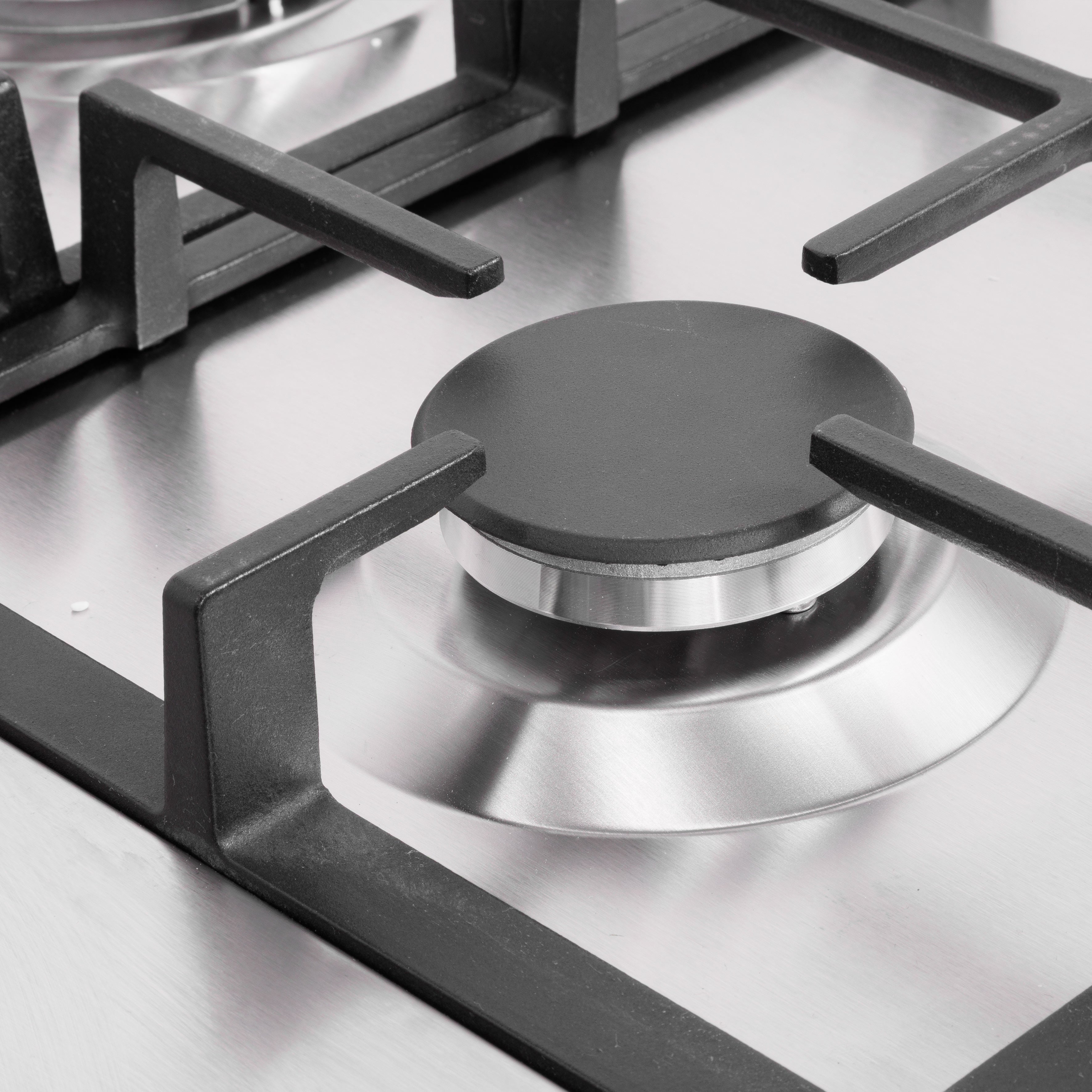 Baridi 90cm Gas Hob with Cast Iron Pan Supports & Wok Burner, Stainless Steel - DH382