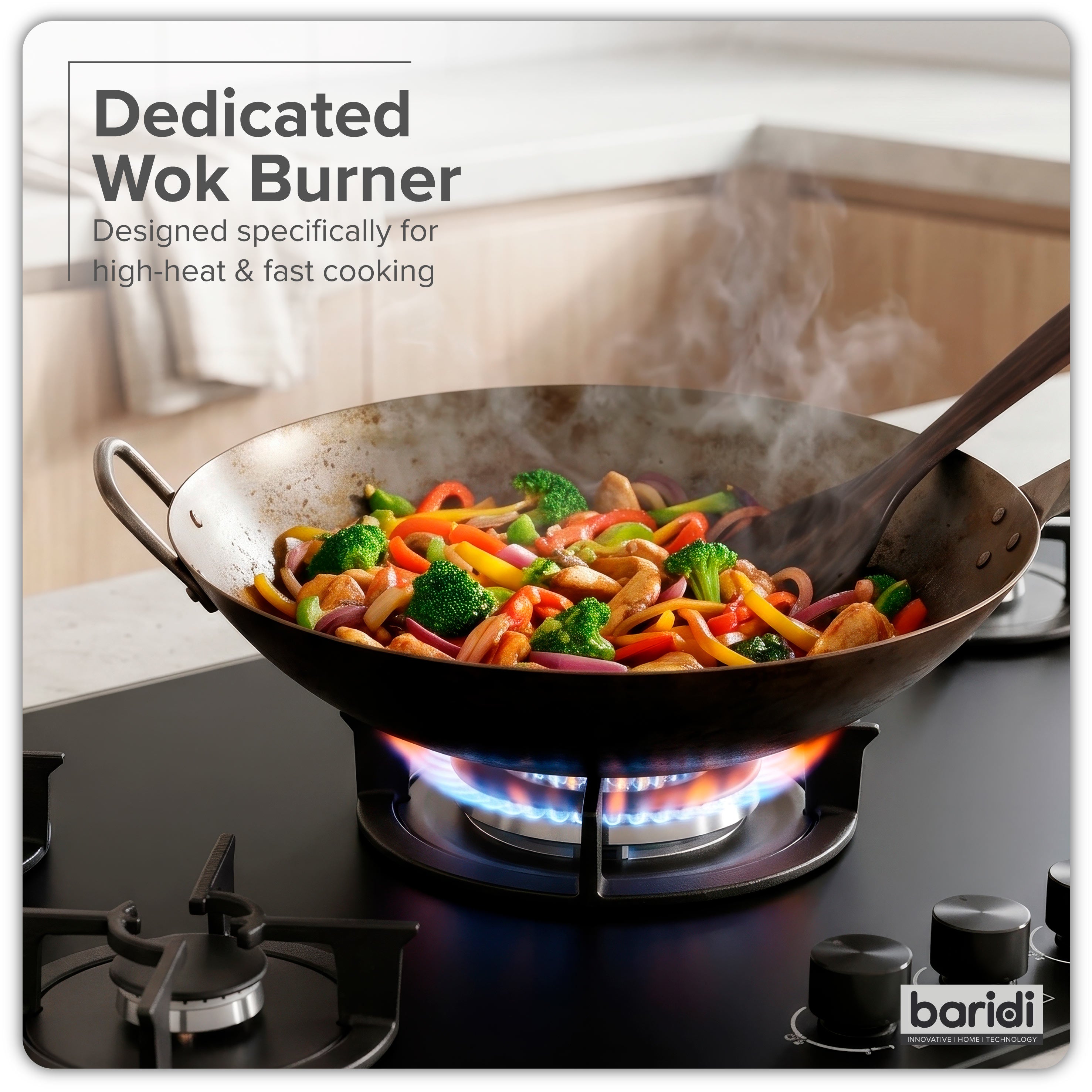 Baridi 90cm Matt Black Glass Gas Hob, 5 Burners, Cast Iron Supports, Auto Ignition, 10.4kW – DH385