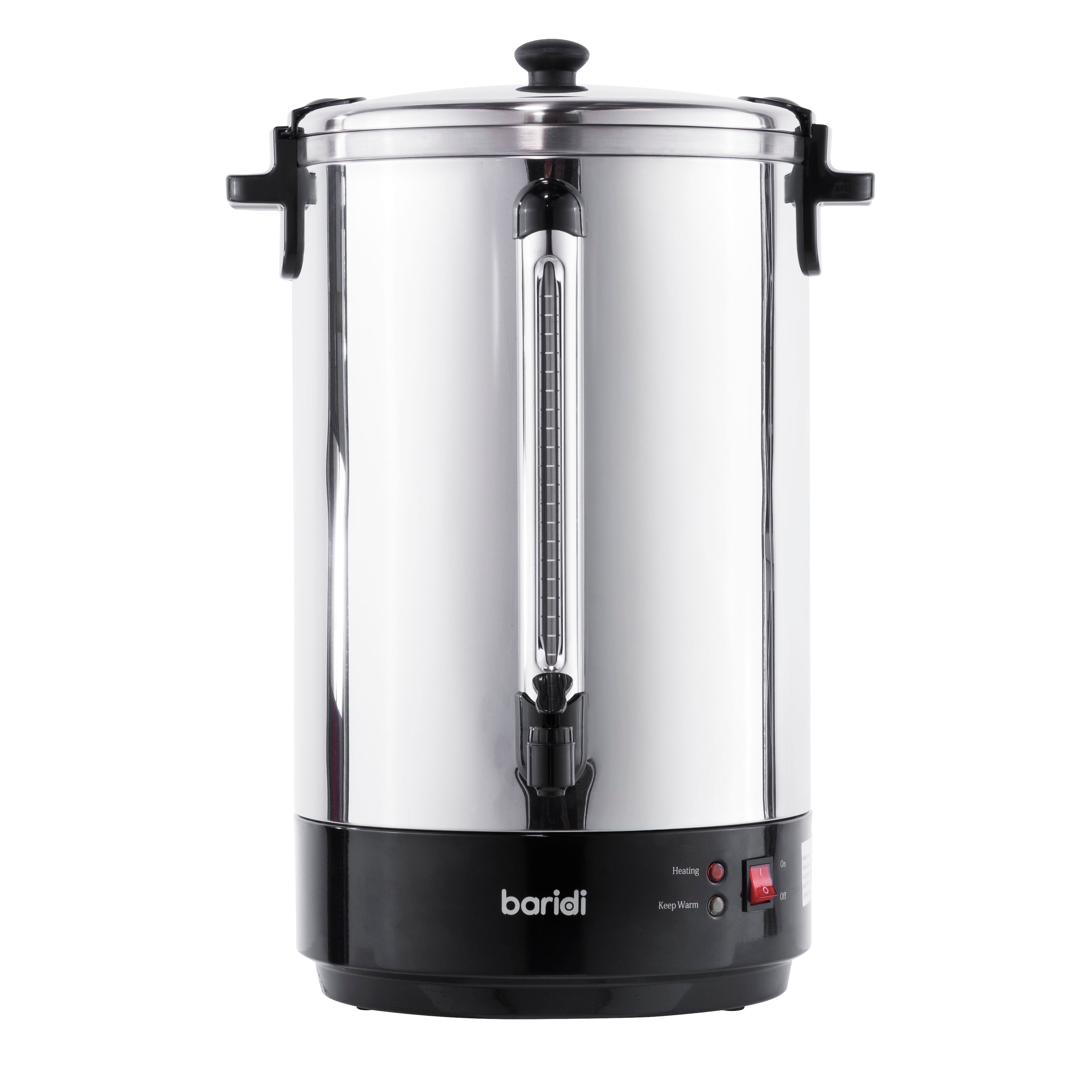 Baridi 30L Hot Water Boiler, Tea Urn with Drip Tray, Keep Warm Function - Stainless Steel - DH388