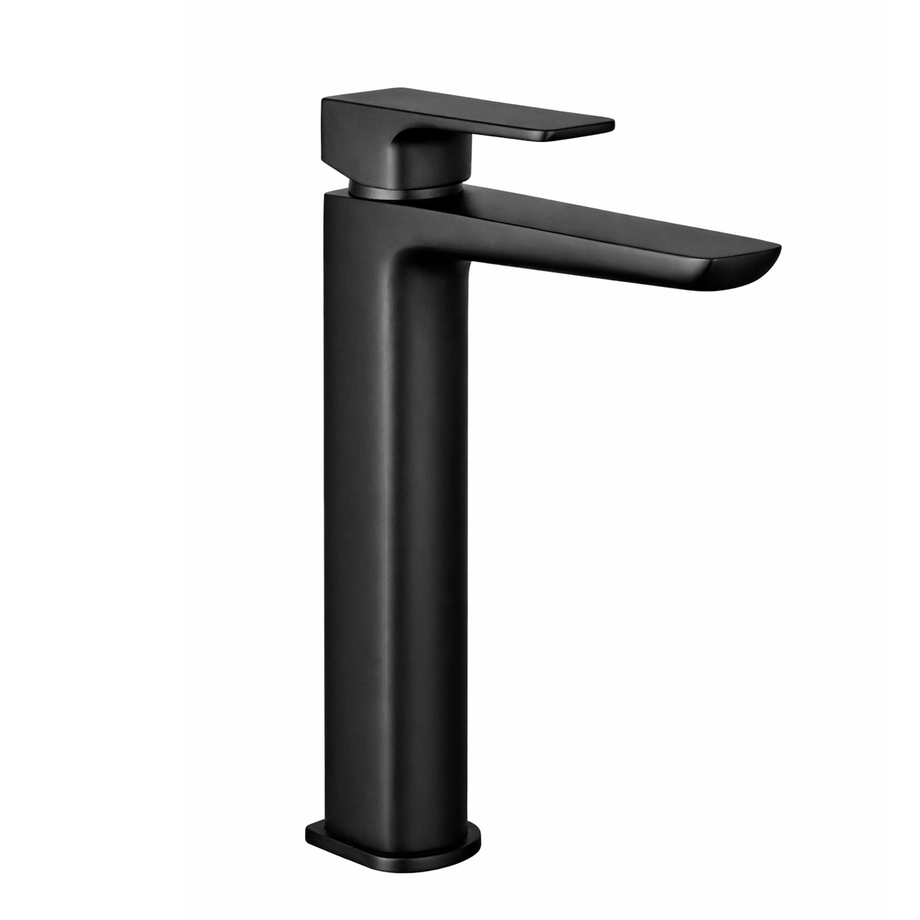 Baridi High Basin Mixer Tap with Clicker Waste, Matt Black - DH395