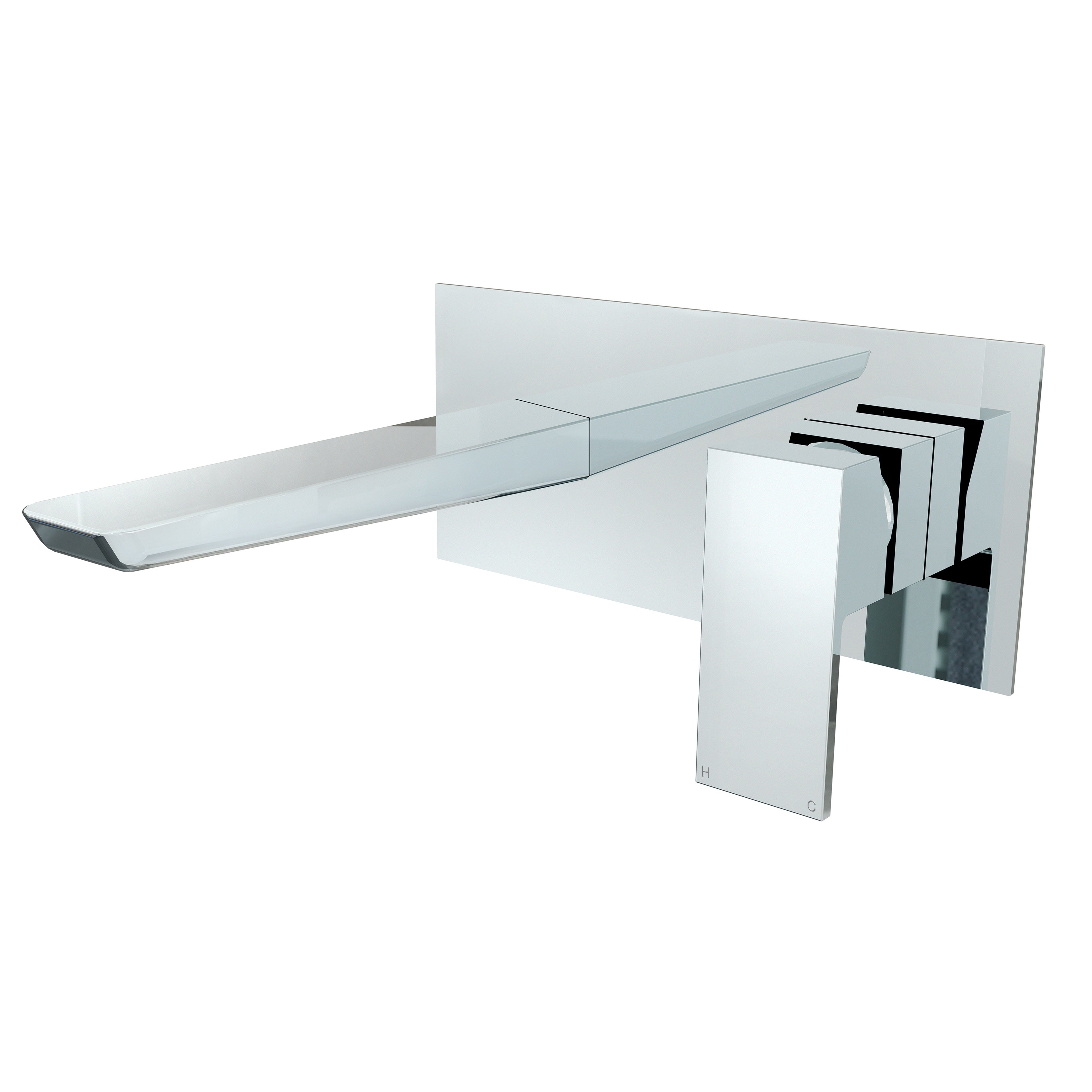 Baridi Wall Mounting Basin Mixer Tap, Square, Chrome - DH396