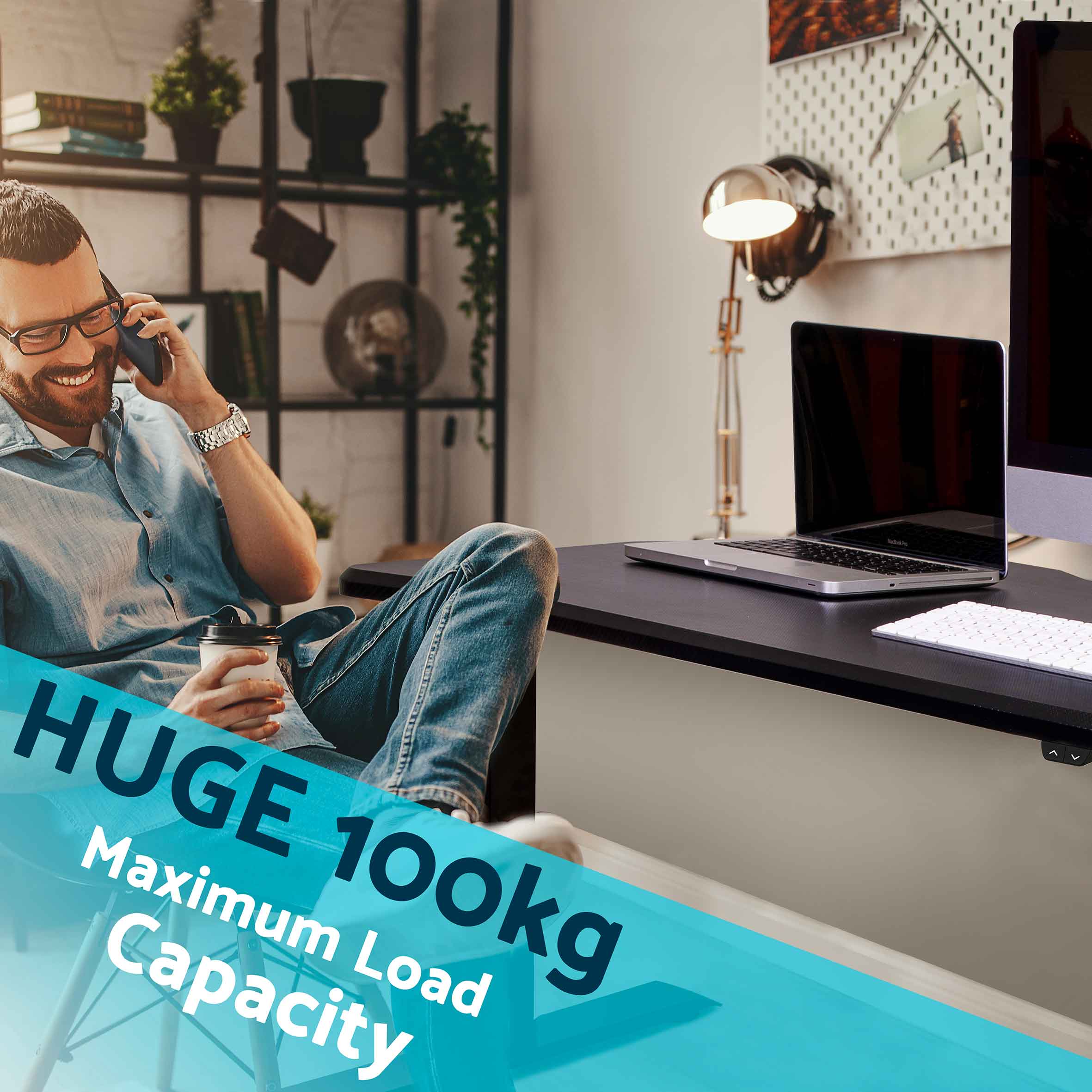 Dellonda DH39 Adjustable Desk Action shot - load - capacity