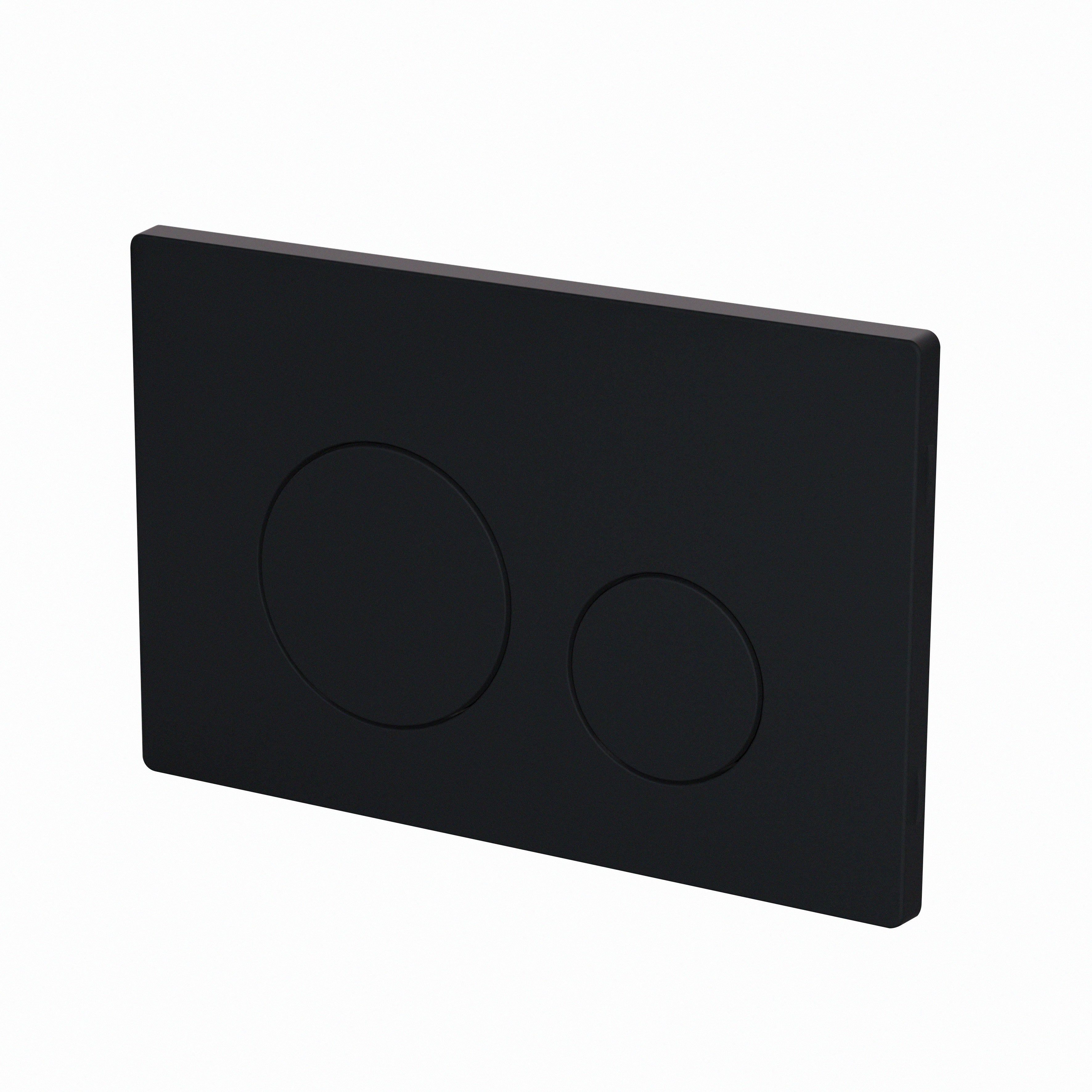 Baridi Matt Black Toilet Flush Plate with Dual Flush - DH406