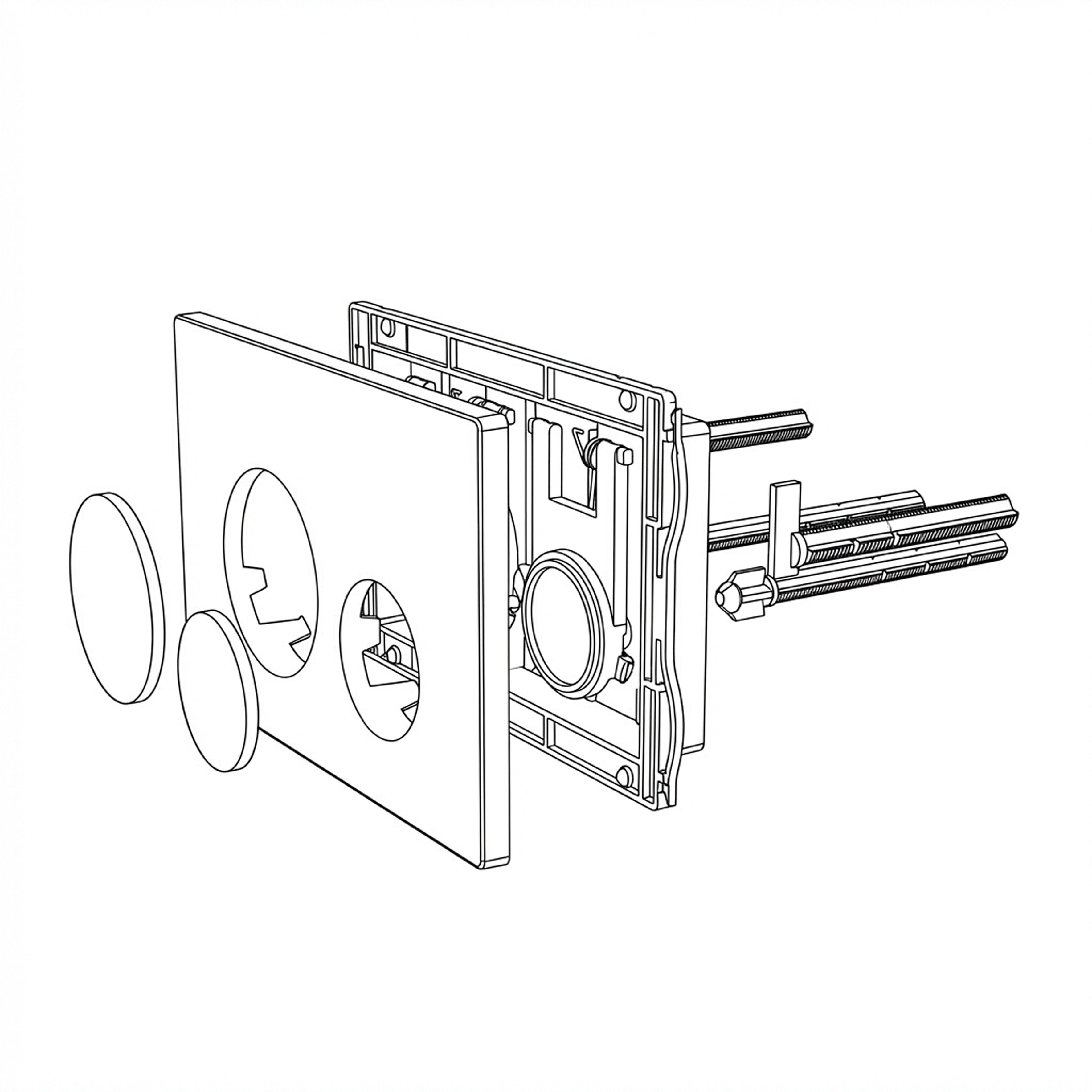 Baridi Matt White Toilet Flush Plate with Dual Flush - DH407