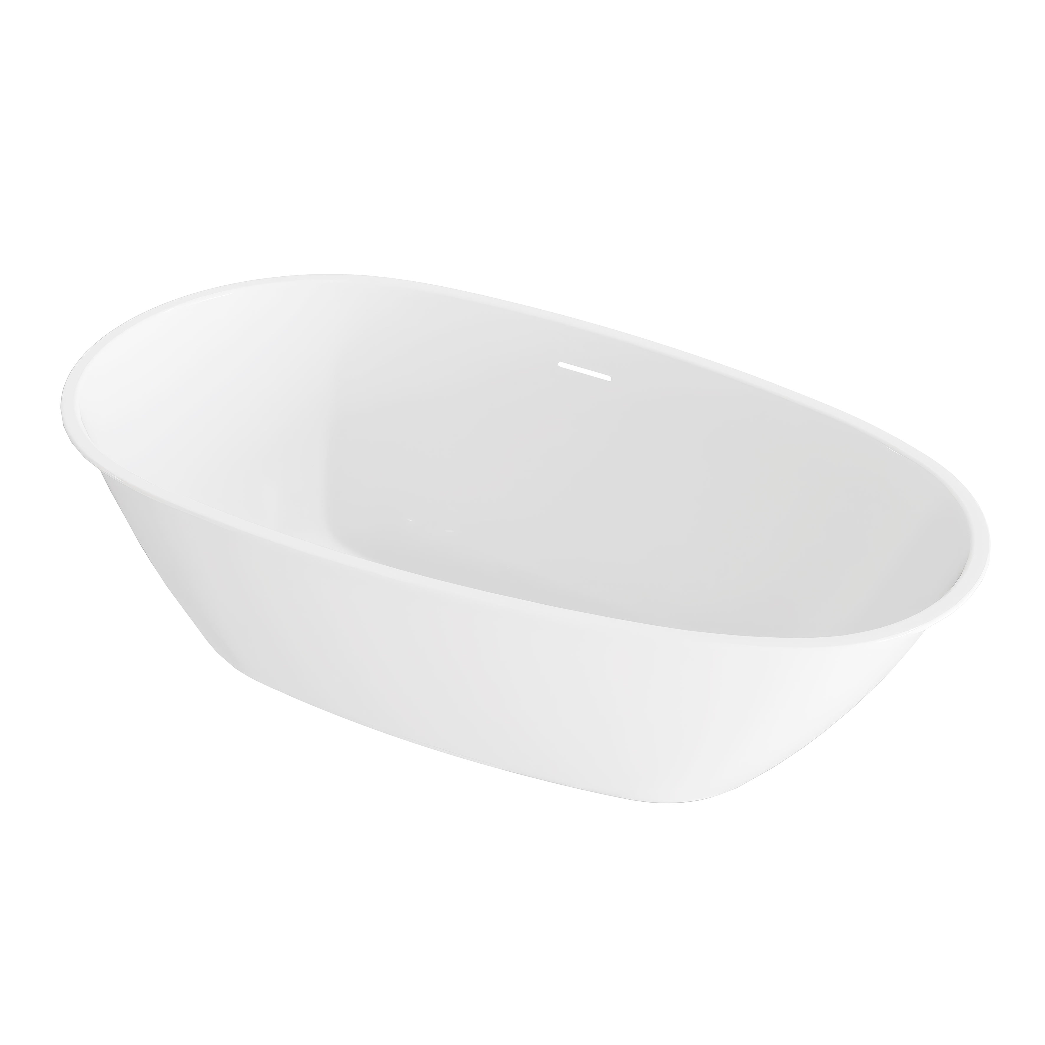 Baridi Double-Ended Slim Rim Bath with Overflow System 140cm, Gloss White - DH415