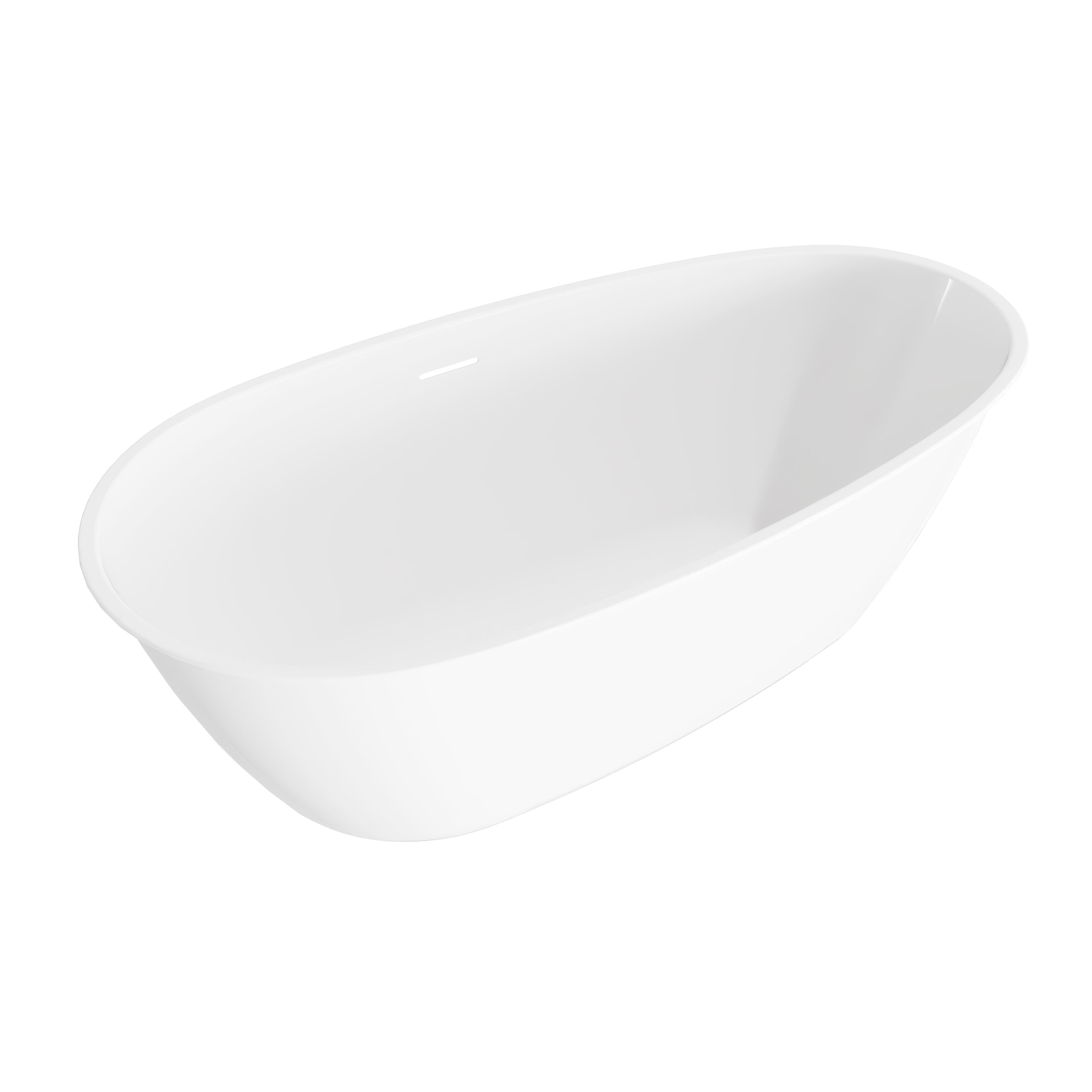 Baridi Double-Ended Slim Rim Bath with Overflow System 140cm, Gloss White - DH415