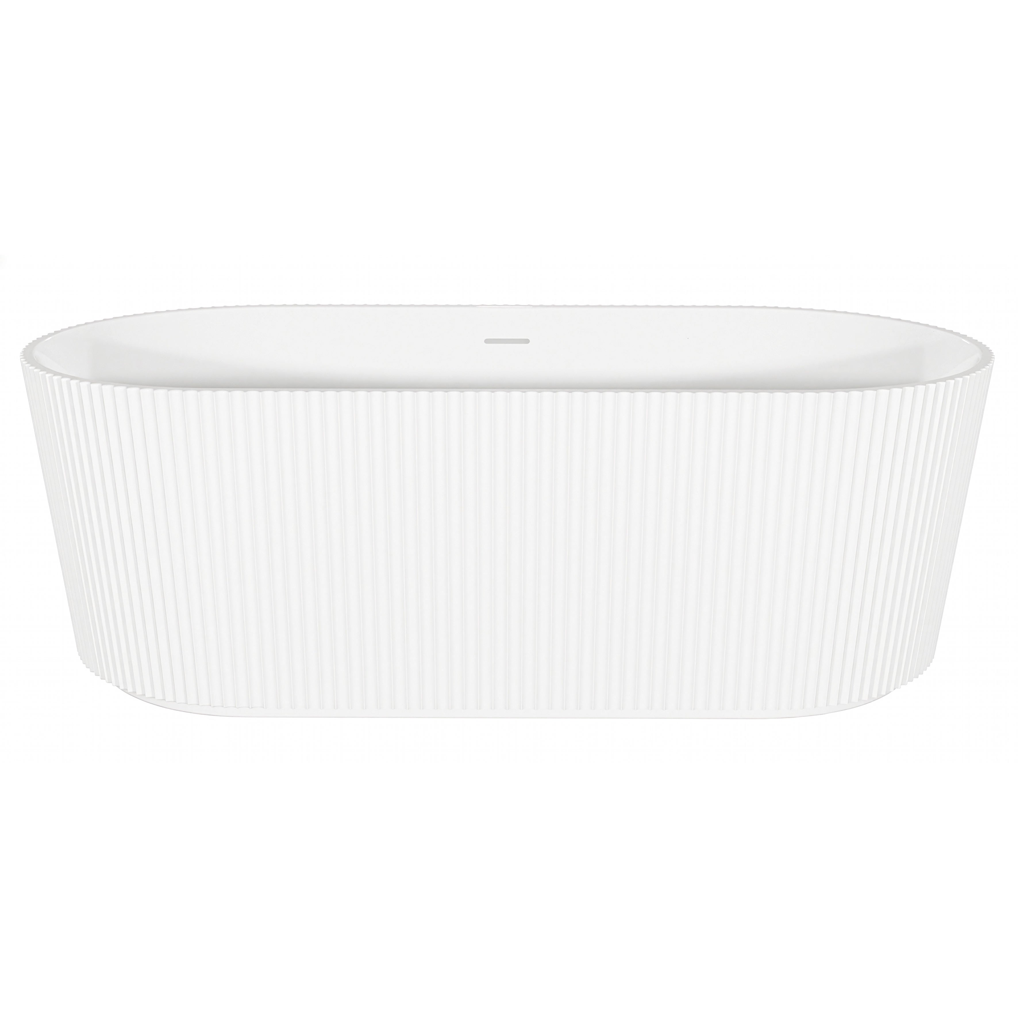 Baridi Double-Ended Fluted Design Bath with Slim Rim 168cm, Gloss White - DH420