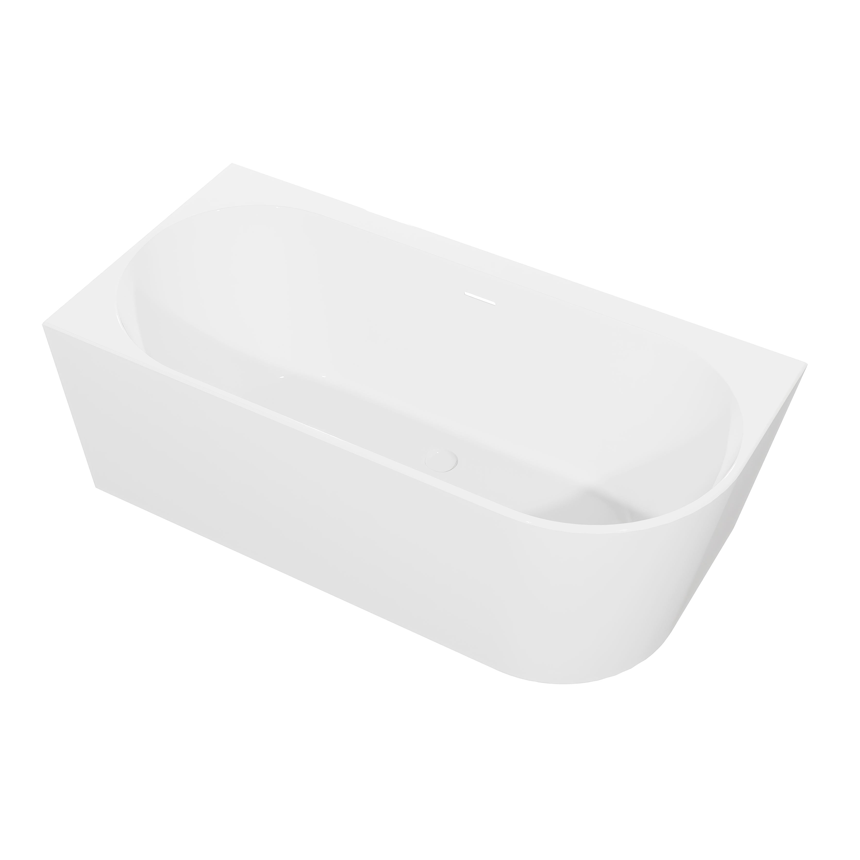 Baridi Left-Hand Corner Slim Rim Bath with Overflow System 150cm, Gloss White - DH423