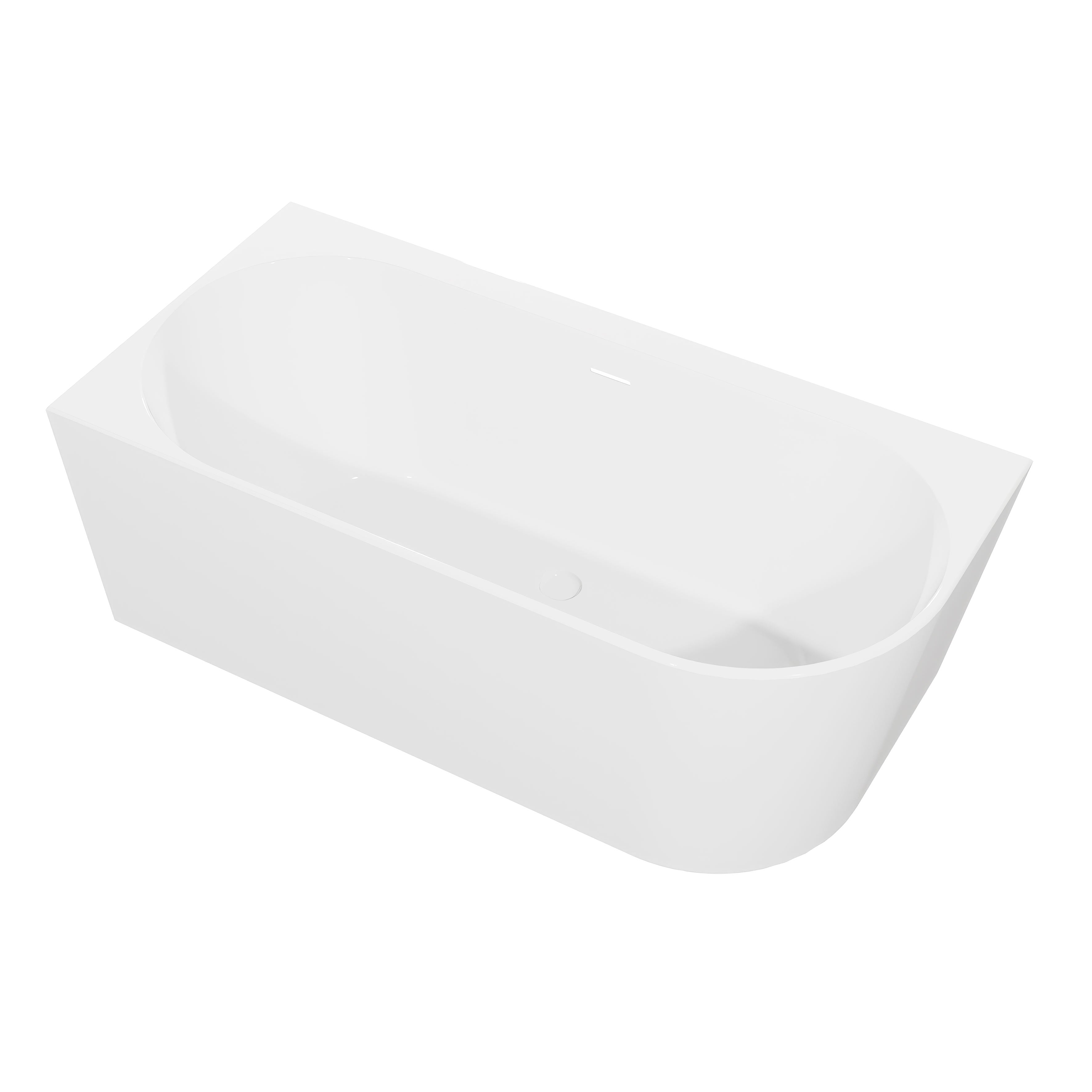 Baridi Left-Hand Corner Slim Rim Bath with Overflow System 160cm, Gloss White - DH424