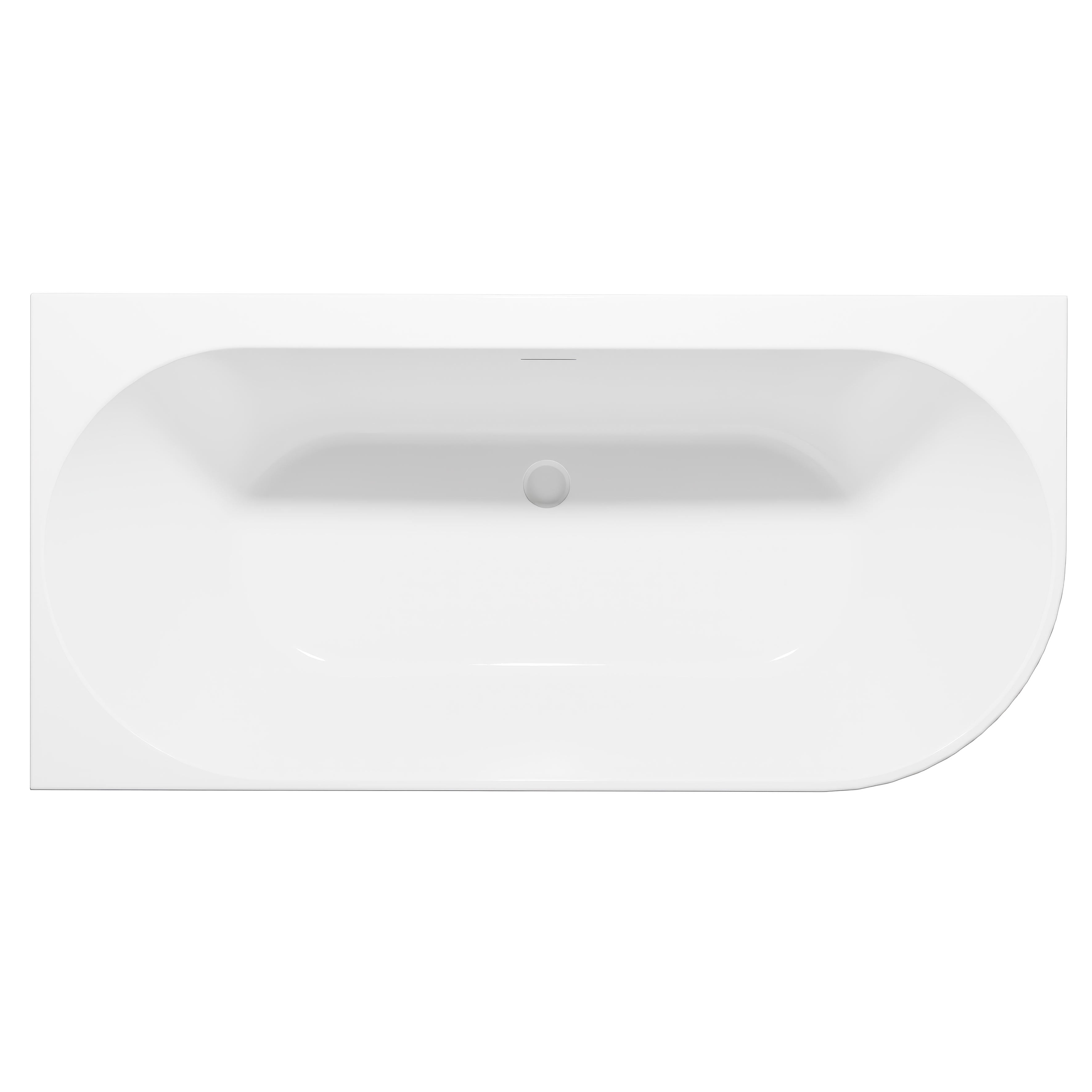 Baridi Left-Hand Corner Slim Rim Bath with Overflow System 170cm, Gloss White - DH425