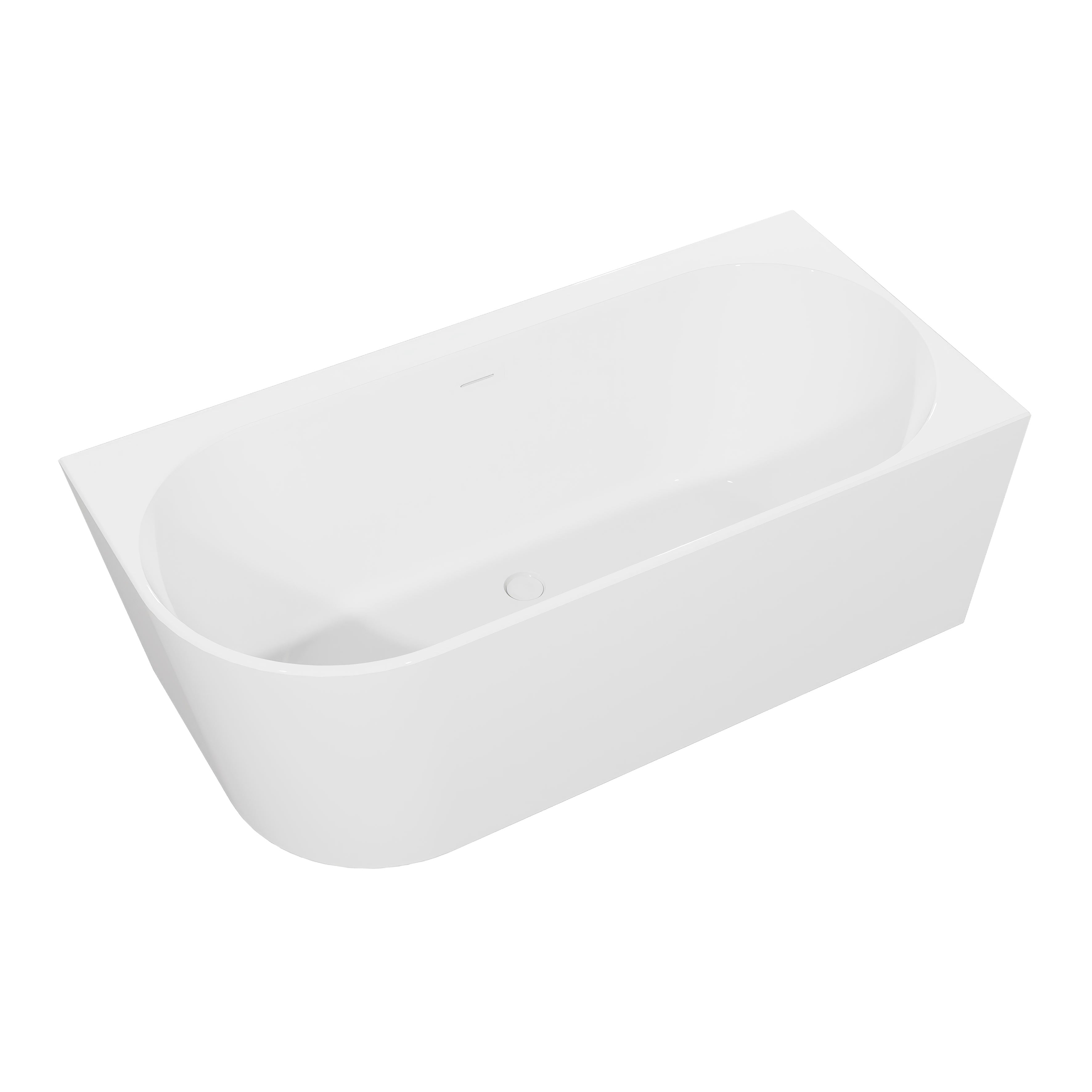 Baridi Right-Hand Corner Slim Rim Bath with Overflow System 150cm, Gloss White - DH426