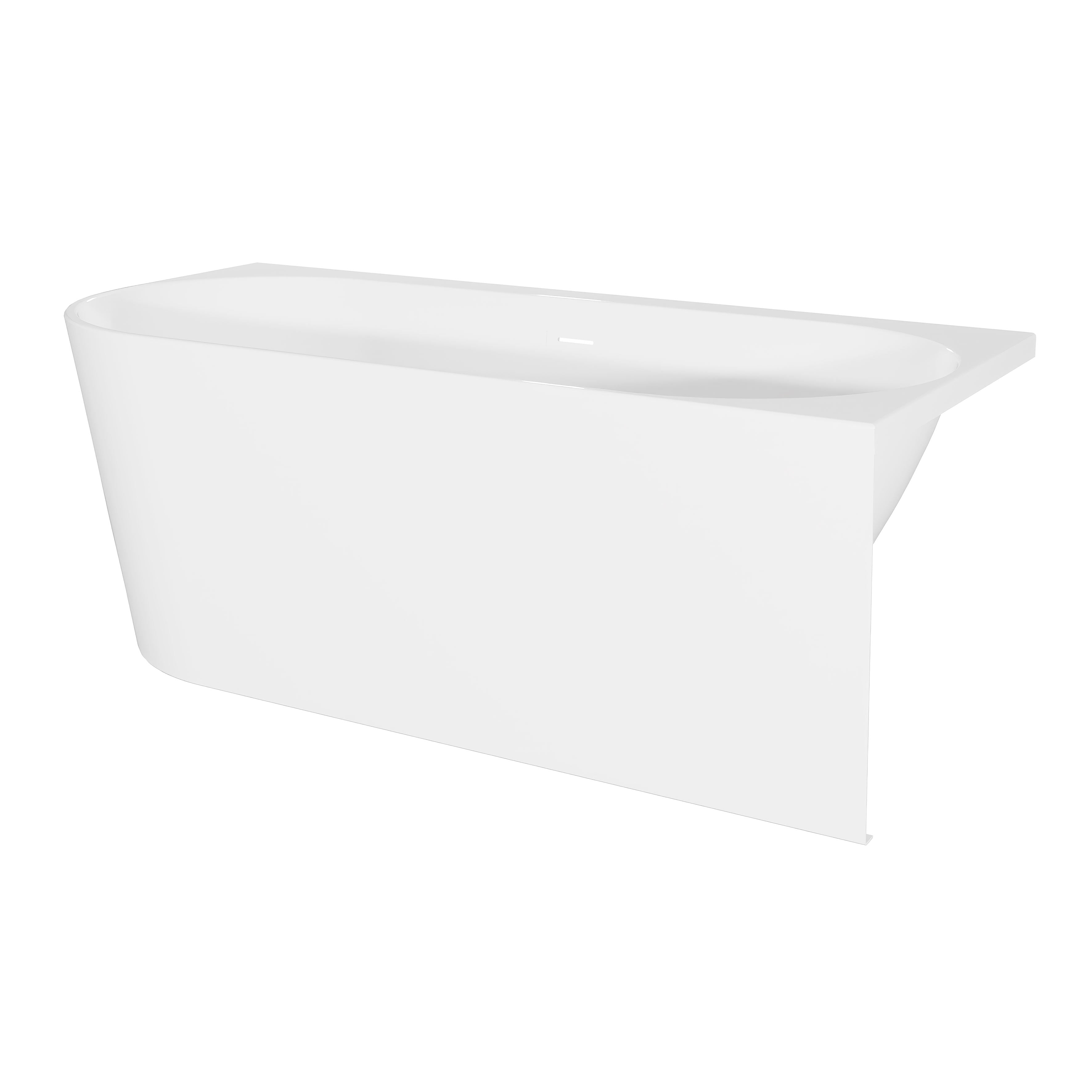 Baridi Right-Hand Corner Slim Rim Bath with Overflow System 150cm, Gloss White - DH426