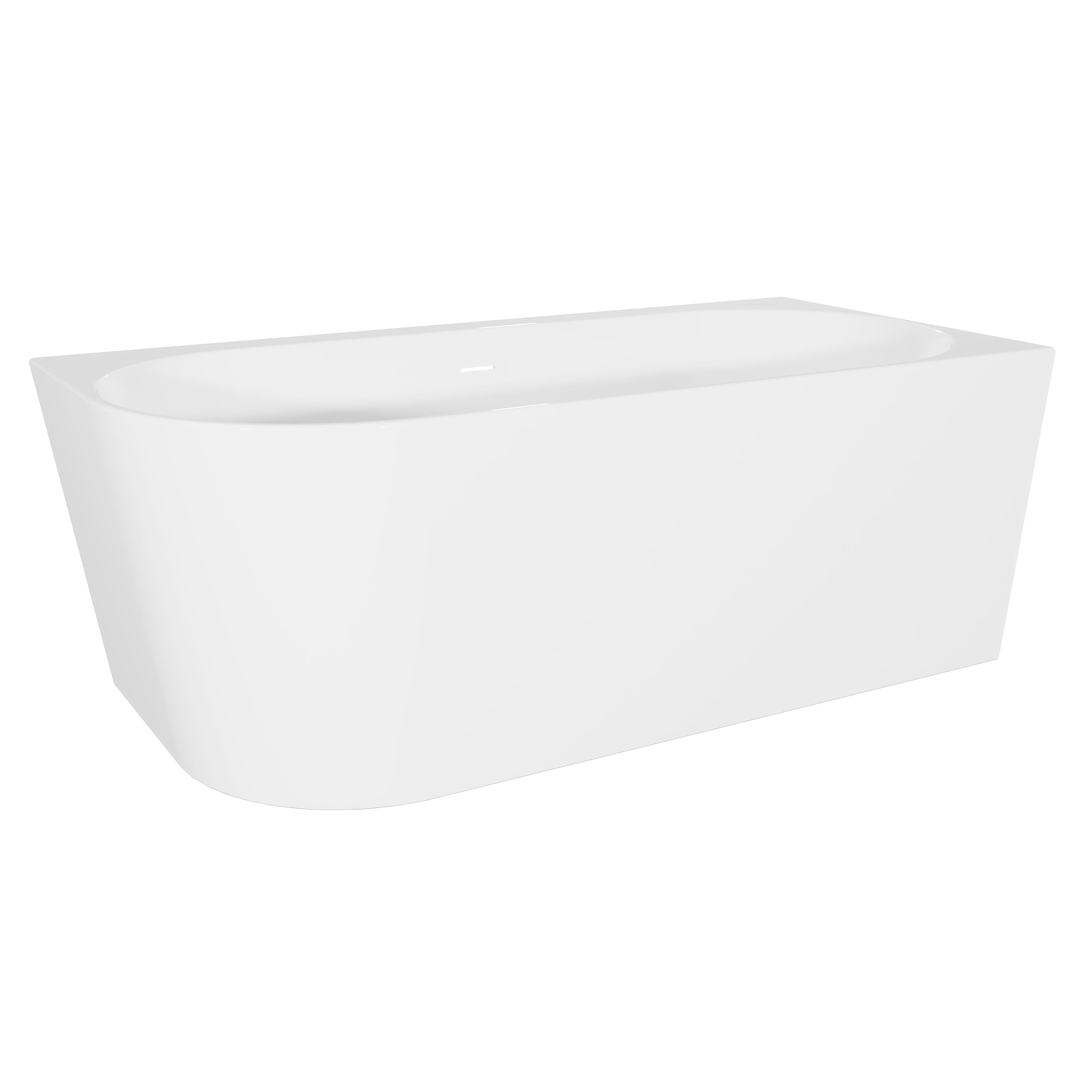 Baridi Right-Hand Corner Slim Rim Bath with Overflow System 160cm, Gloss White - DH427