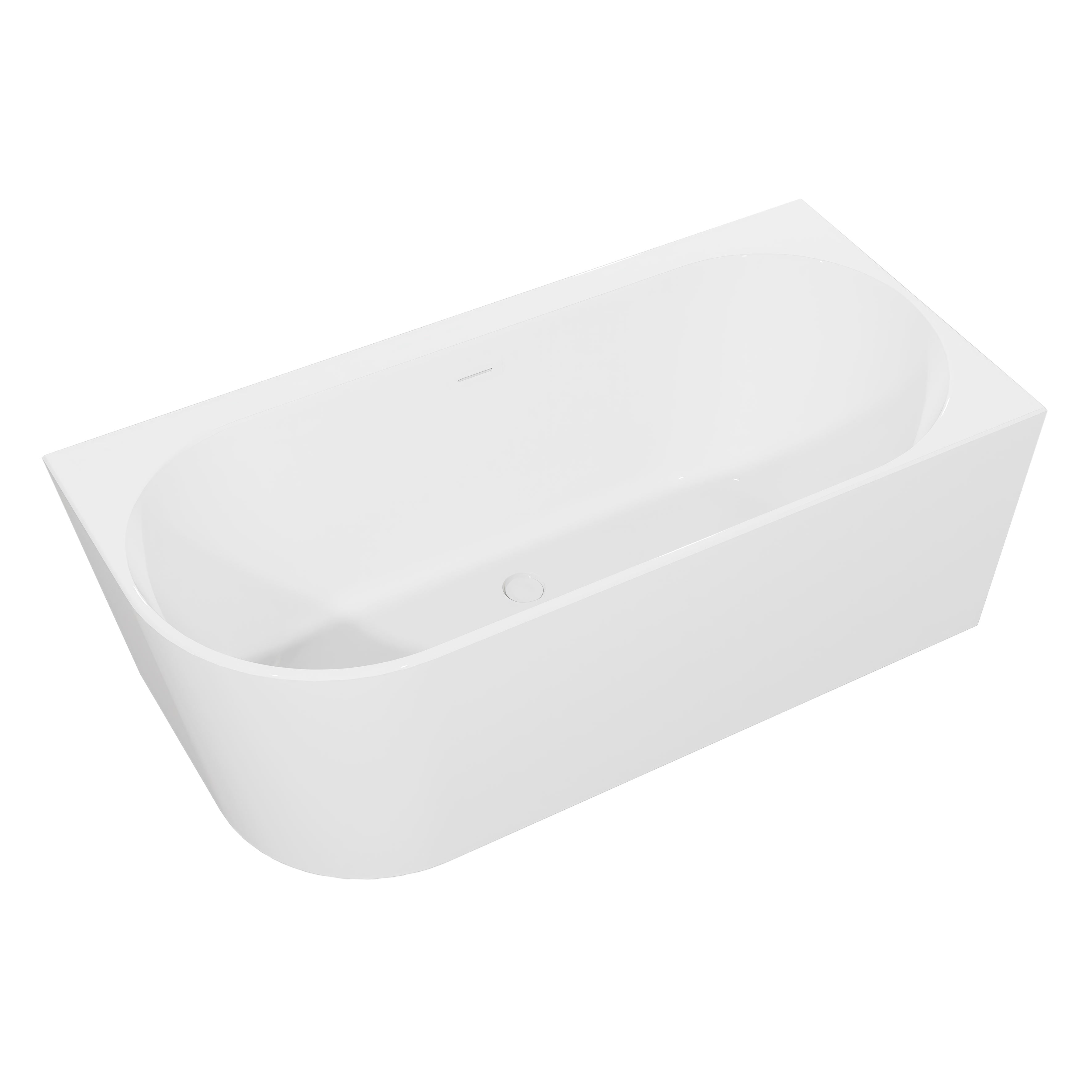 Baridi Right-Hand Corner Slim Rim Bath with Overflow System 160cm, Gloss White - DH427