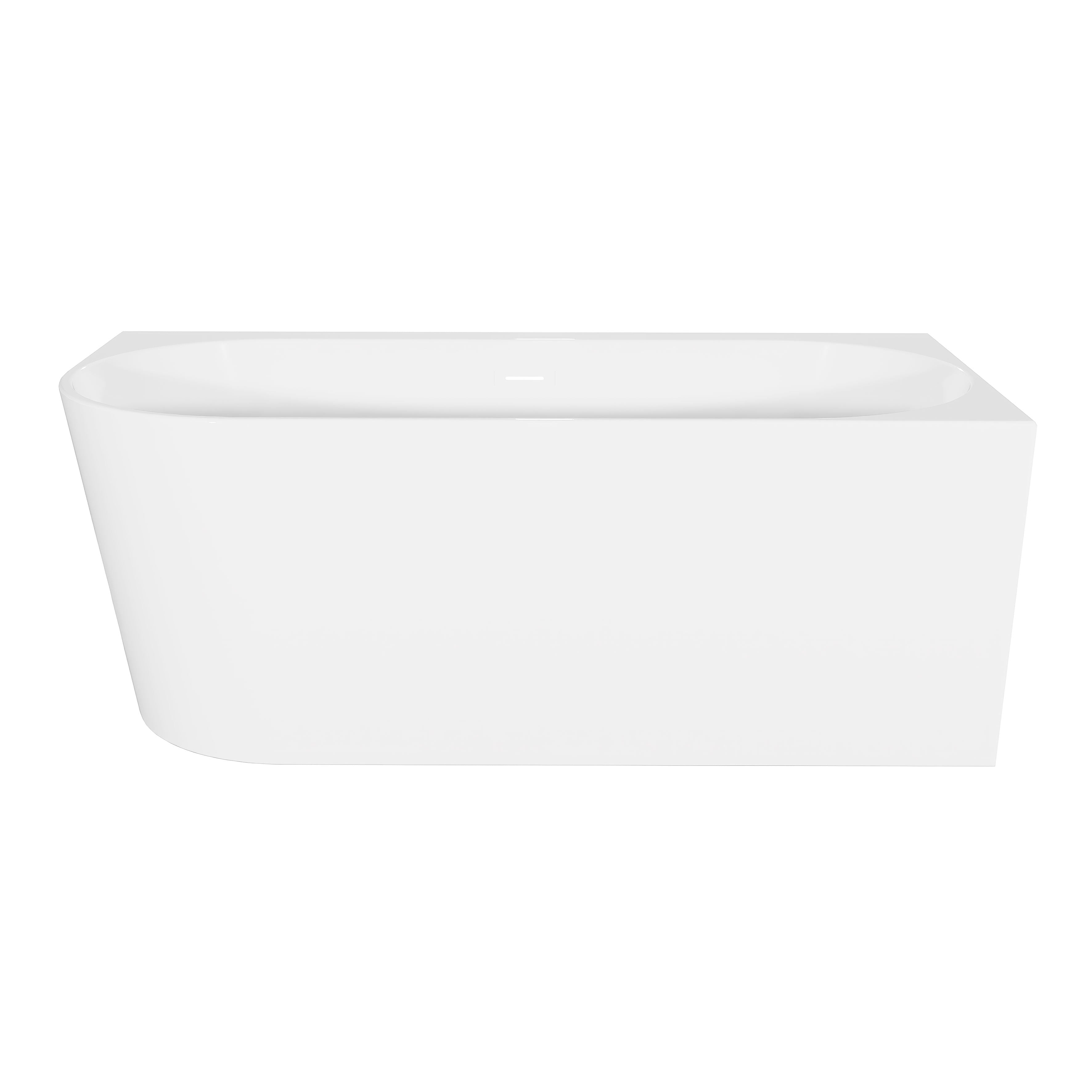 Baridi Right-Hand Corner Slim Rim Bath with Overflow System 160cm, Gloss White - DH427