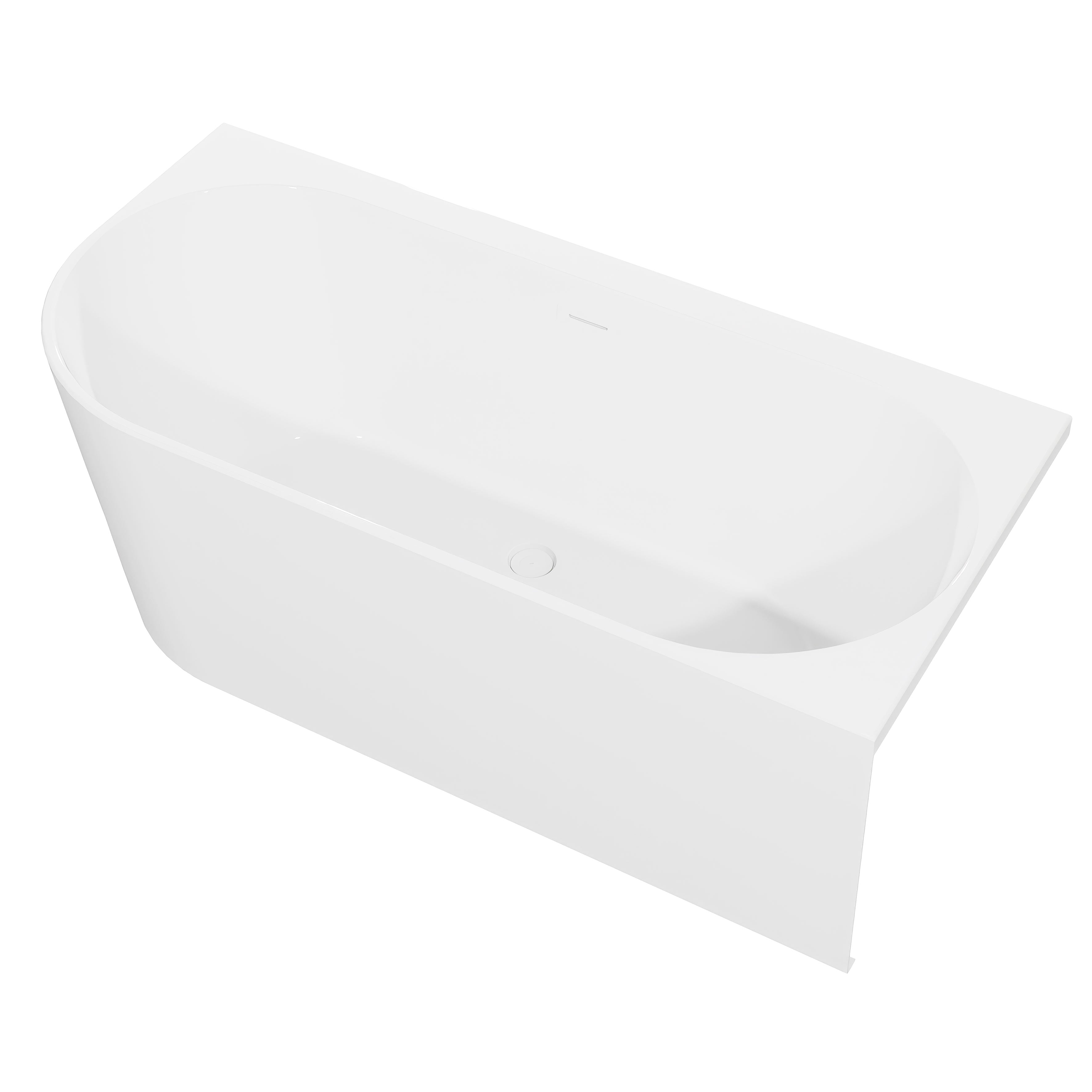 Baridi Right-Hand Corner Slim Rim Bath with Overflow System 170cm, Gloss White - DH428